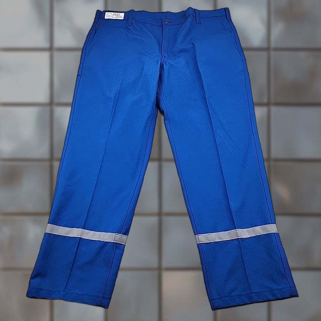 Vintage Workrite FR Pants 44x33 Blue Flame Resistant Nomex 2112 Cat 1 Arc 6.6 Mens Pants Blue Nomex 44 33 Arc Rated Workrite FR Size US 44 / EU 60 - 1 Thumbnail