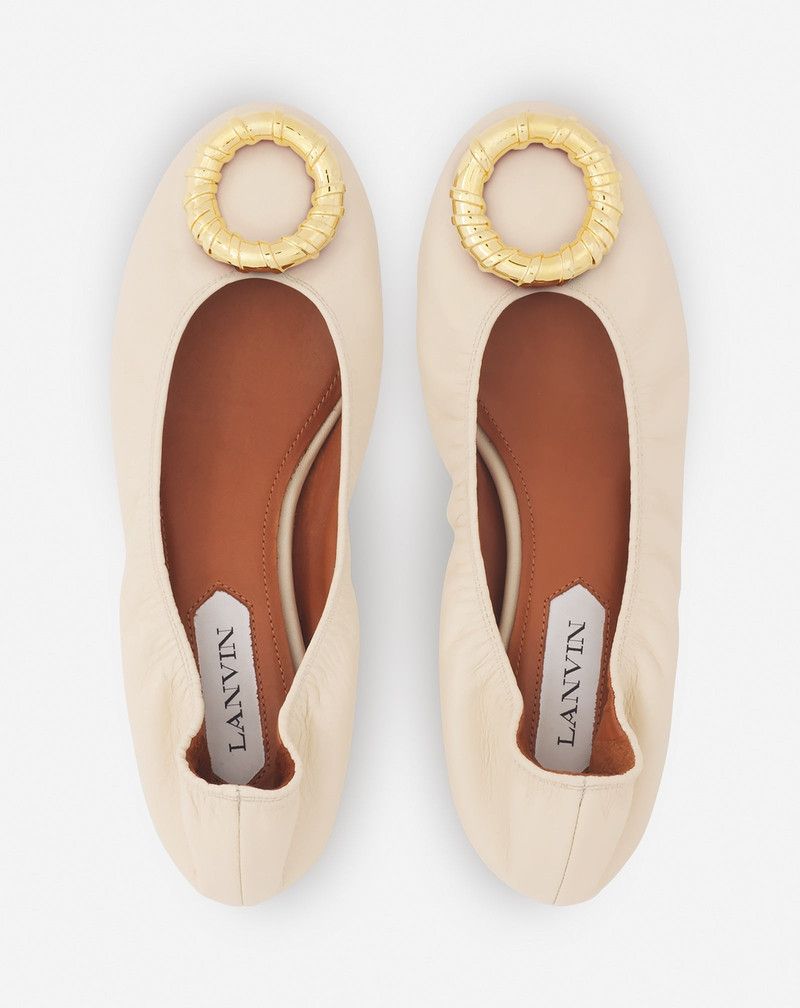 Lanvin o1y0326 Ballet Flats in Cream Size US 7 / IT 37 - 4 Thumbnail