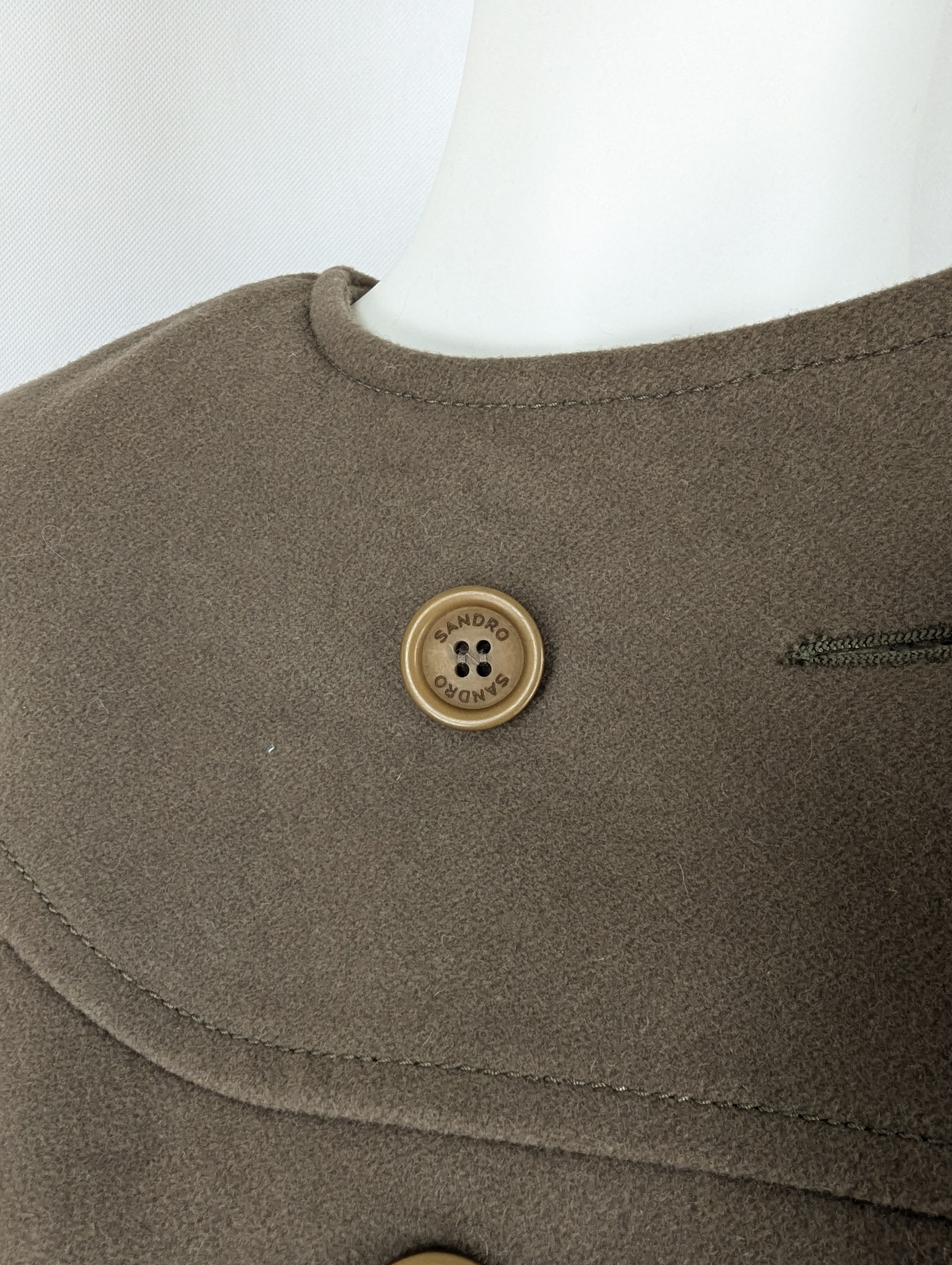 Sandro Sandro Paris wool khaki coat M Size M / US 6-8 / IT 42-44 - 5 Thumbnail