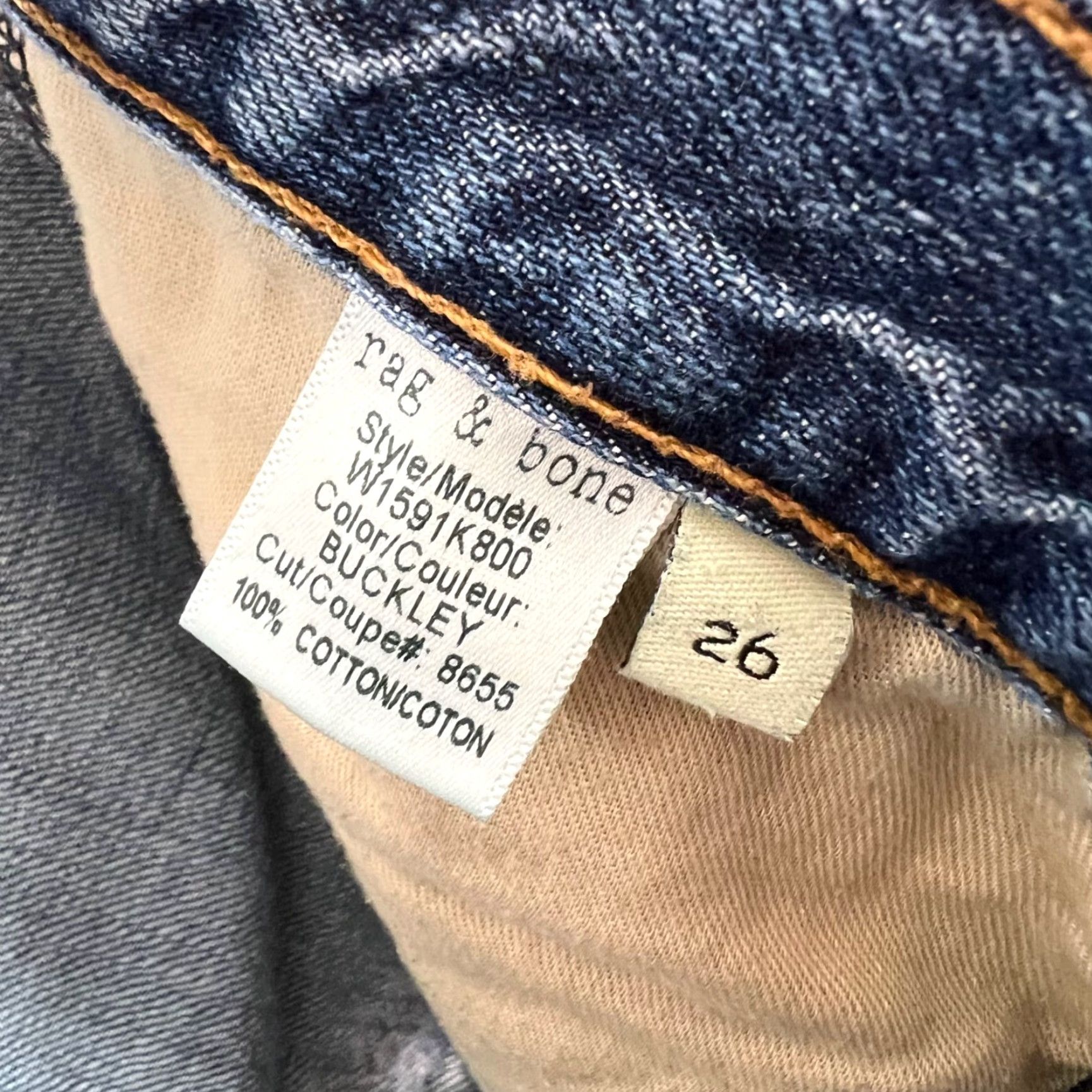 Rag & Bone VINTAGE Rag & Bone Boyfriend Jeans Distressed Blue Denim Jeans Size 26 Cropped Buckley Size 26" / US 2 / IT 38 - 6 Thumbnail