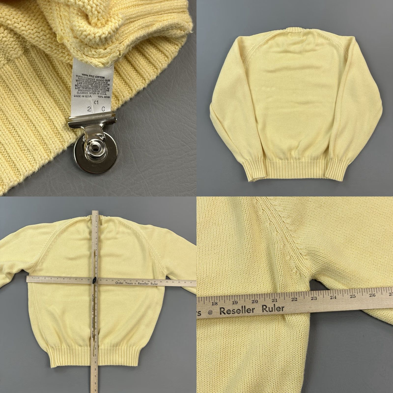 Vintage VINTAGE Lord Jeff Sweater Mens M Yellow Cotton Knit Crewneck Pullover USA Size US M / EU 48-50 / 2 - 8 Thumbnail