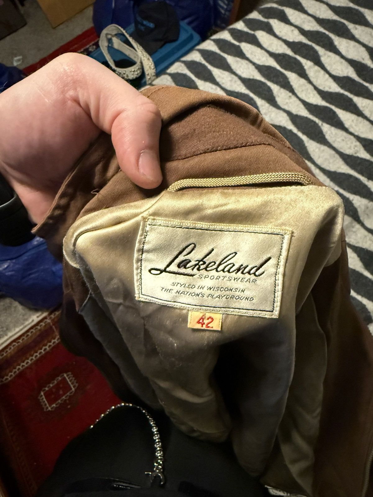 Vintage 50s 60s brown Ricky gabardine jacket Size US L / EU 52-54 / 3 - 3 Thumbnail