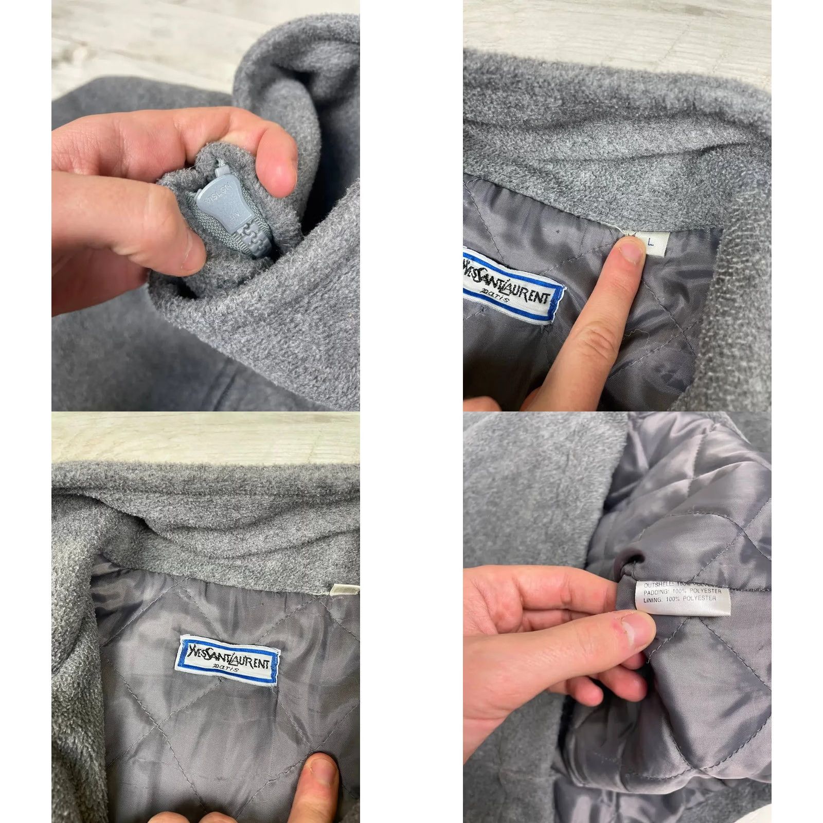 Yves Saint Laurent VINTAGE Saint Laurent Jacket 90s Logo Fleece Jacket Mens L Gray - Yves Saint Laurent Size L Gray Logo 90s Designer Windbreaker Style Size US L / EU 52-54 / 3 - 8 Thumbnail