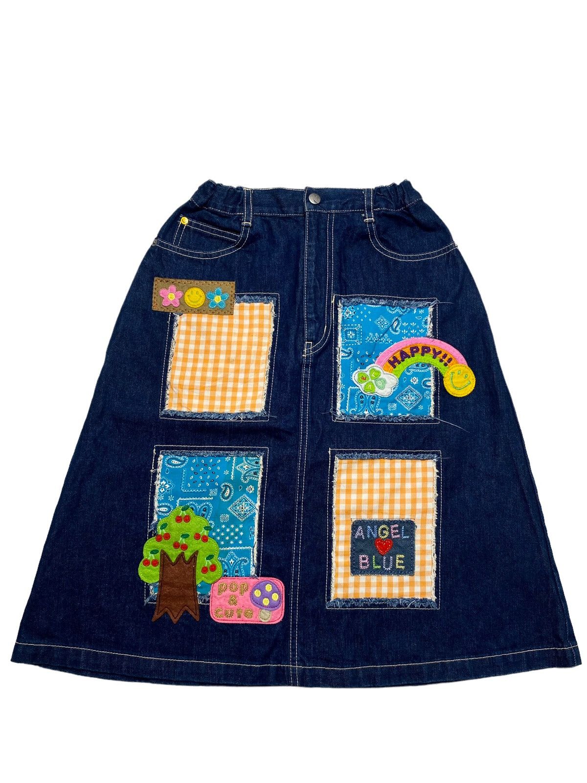 Angel Blue 2000s Angel Blue - Paisley Patcwork Denim Skirt Size 26" / US 2 / IT 38 - 1 Thumbnail