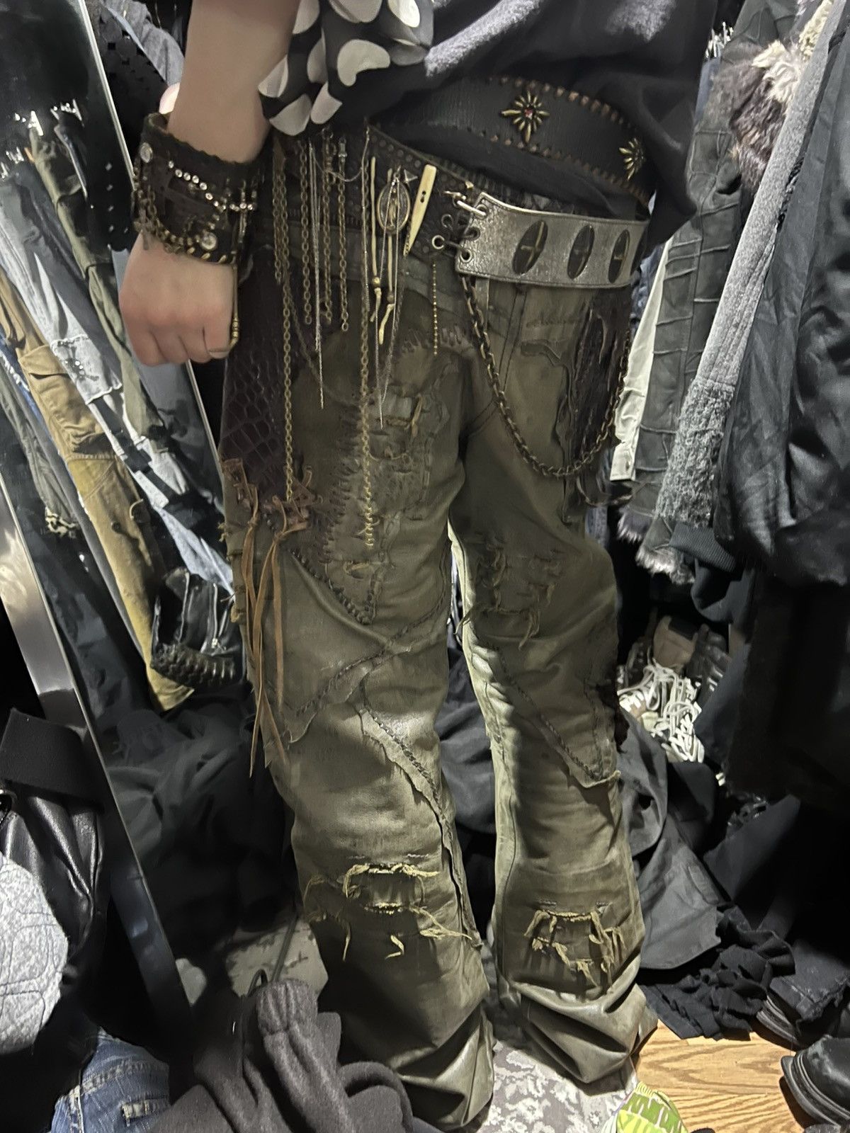 14th Addiction 14th addiction leather crocodile pants Size US 31 - 15 Thumbnail