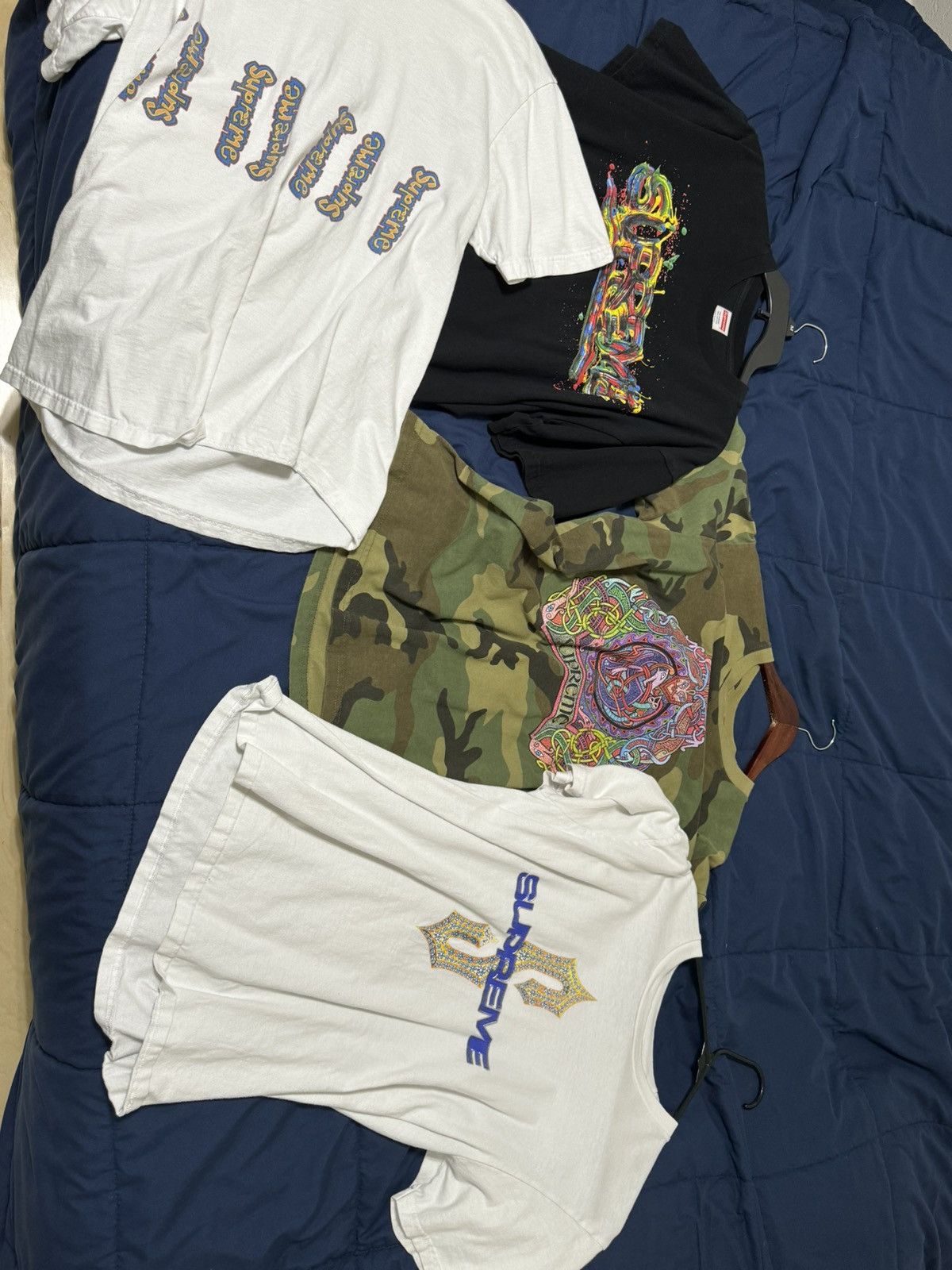 image of 4 Supreme Tee Lot in White, Men's (Size Medium)