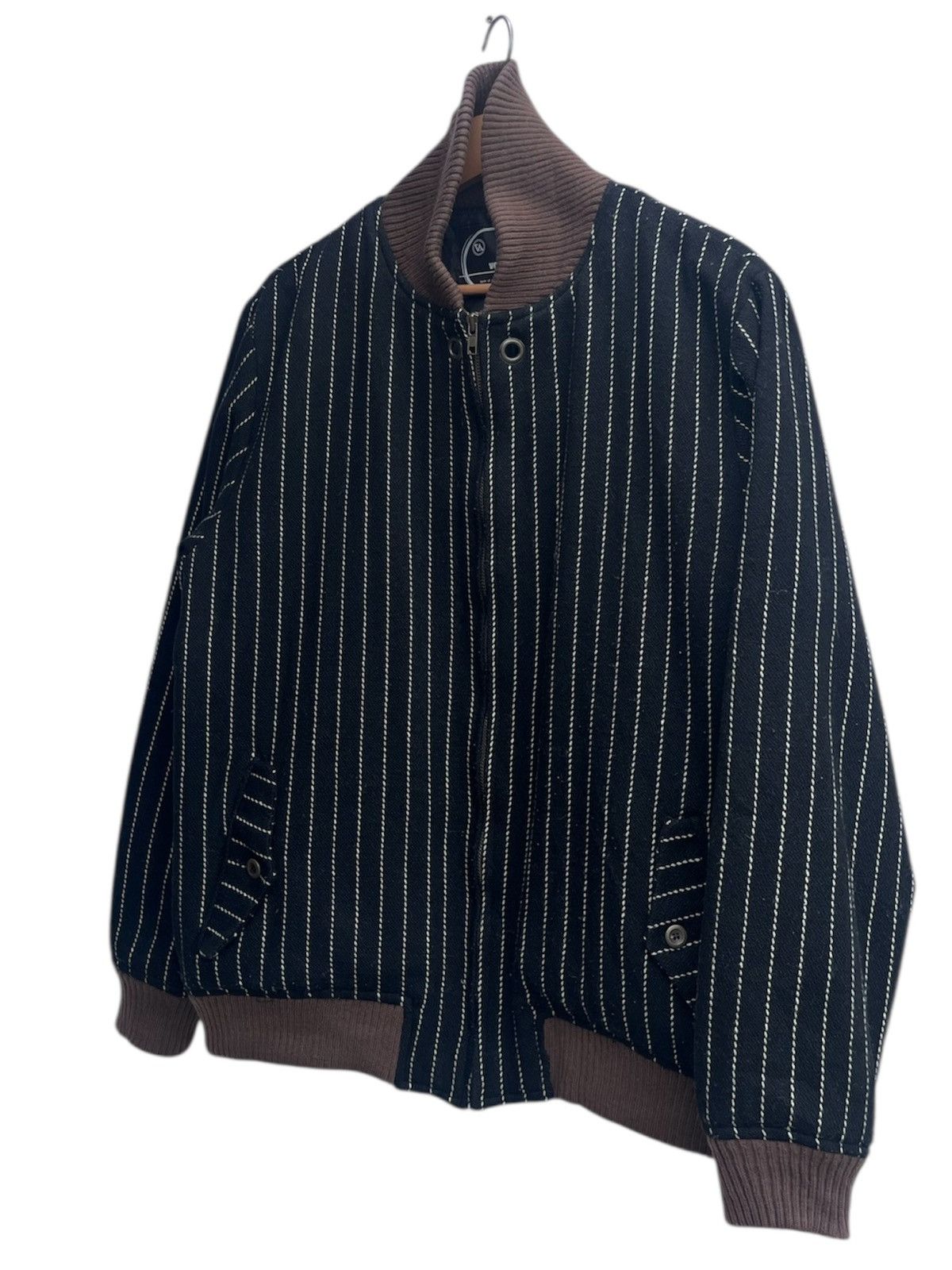 Japanese Brand volt:age Pinstripes Wool Bomber Jacket Size US M / EU 48-50 / 2 - 6 Thumbnail