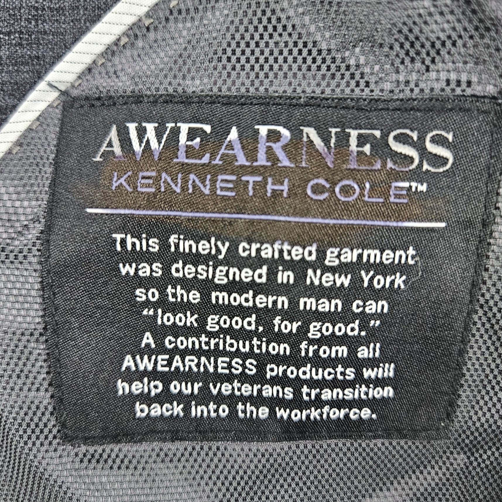 Kenneth Cole VINTAGE Awearness Kenneth Cole Grey Wool Blend Extreme Slim Fit Blazer Sport Coat 40L Size 40R - 7 Thumbnail