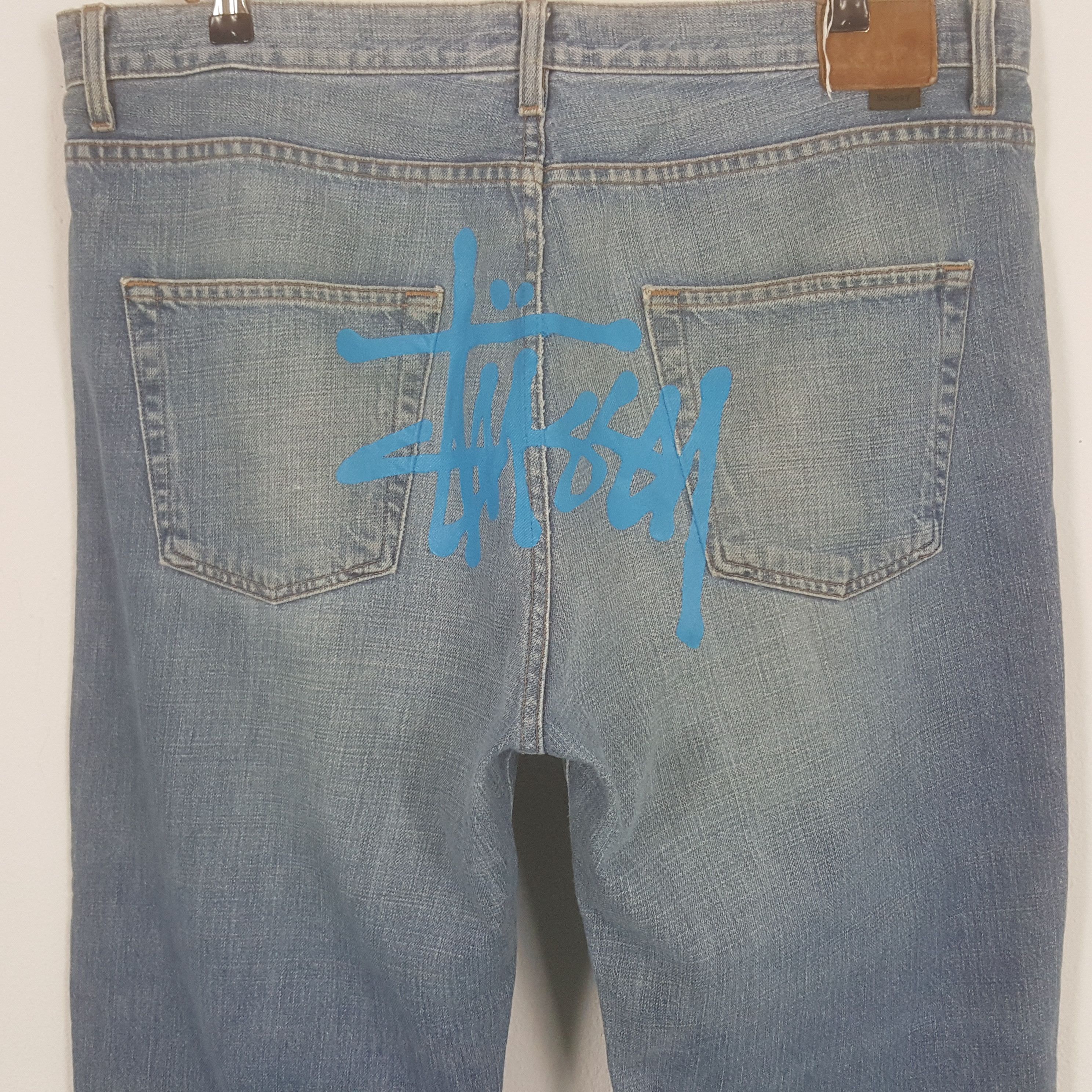 Stussy × Vintage Vintage Stussy Custom Art Logo USA Denim Jeans Size US 38 / EU 54 - 2 Thumbnail
