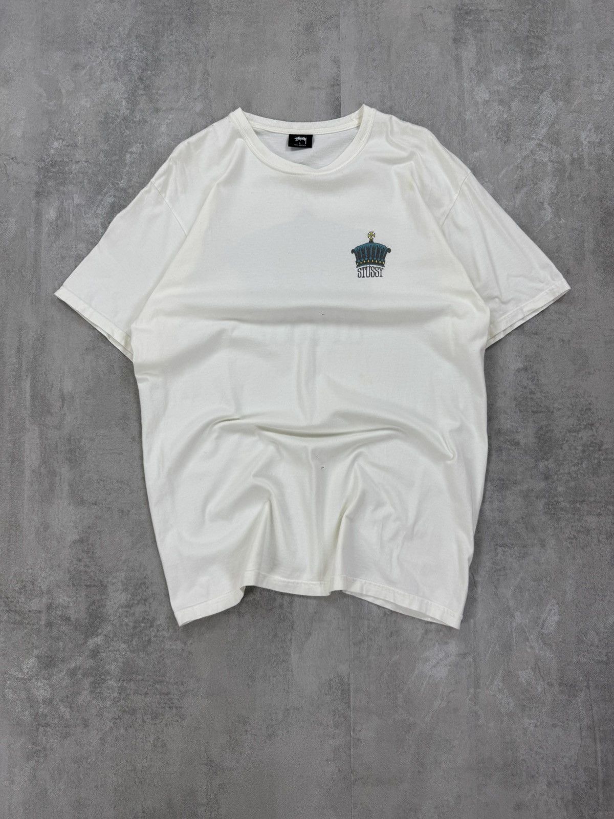 Other STUSSY VINTAGE WHITE T-SHIRT WITH QUEEN PRINT Mens size L Size US L / EU 52-54 / 3 - 2 Thumbnail
