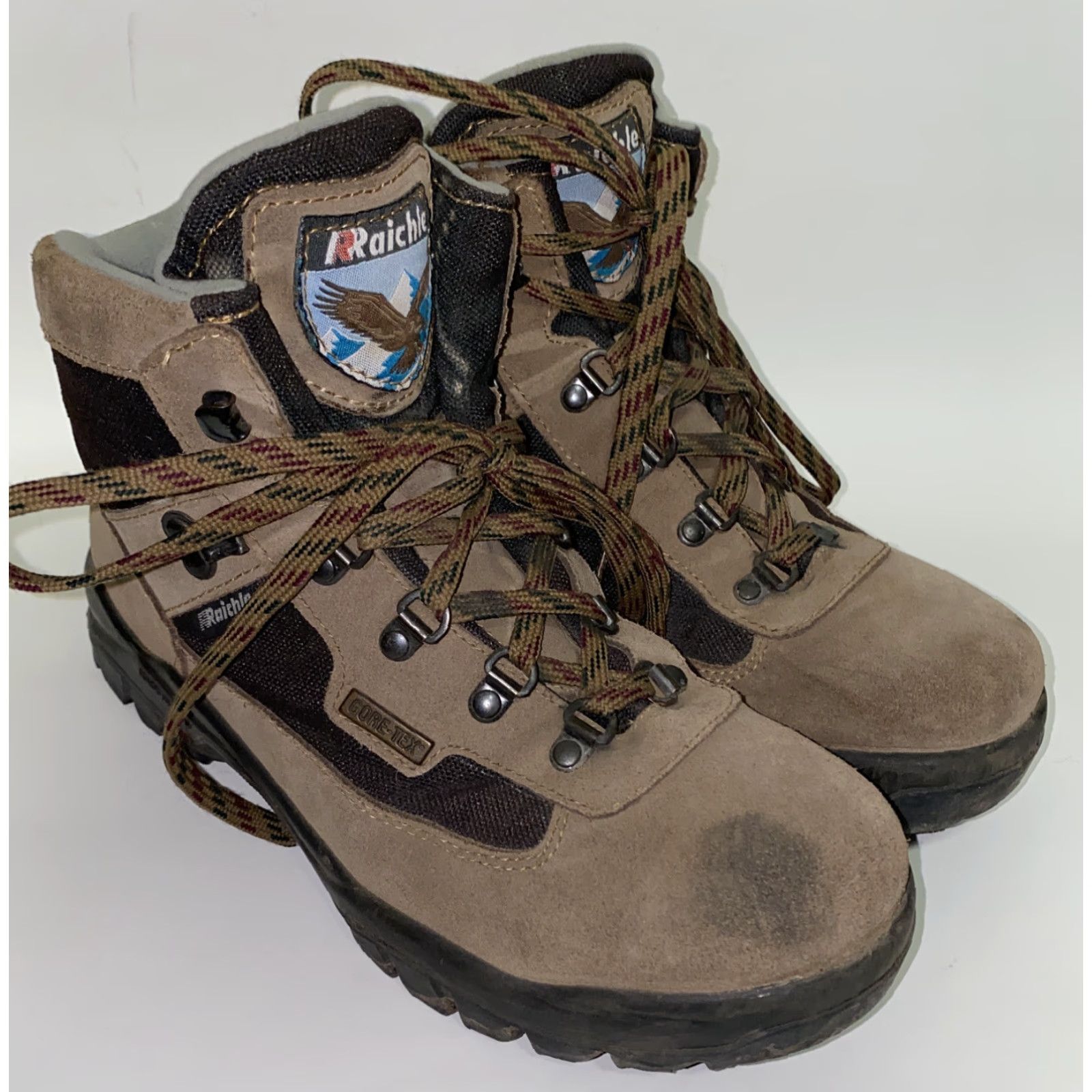 Vintage Raichle Boots Womens Brown Leather Suede Gore-Tex Lace Up Casual Sz 9 Leather Insole No Insole Size US 9 / IT 39 - 2 Thumbnail