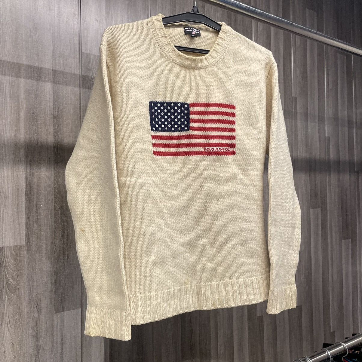 Polo Ralph Lauren × Vintage Polo Ralph Lauren American Flag Sweater Size US XL / EU 56 / 4 - 2 Thumbnail