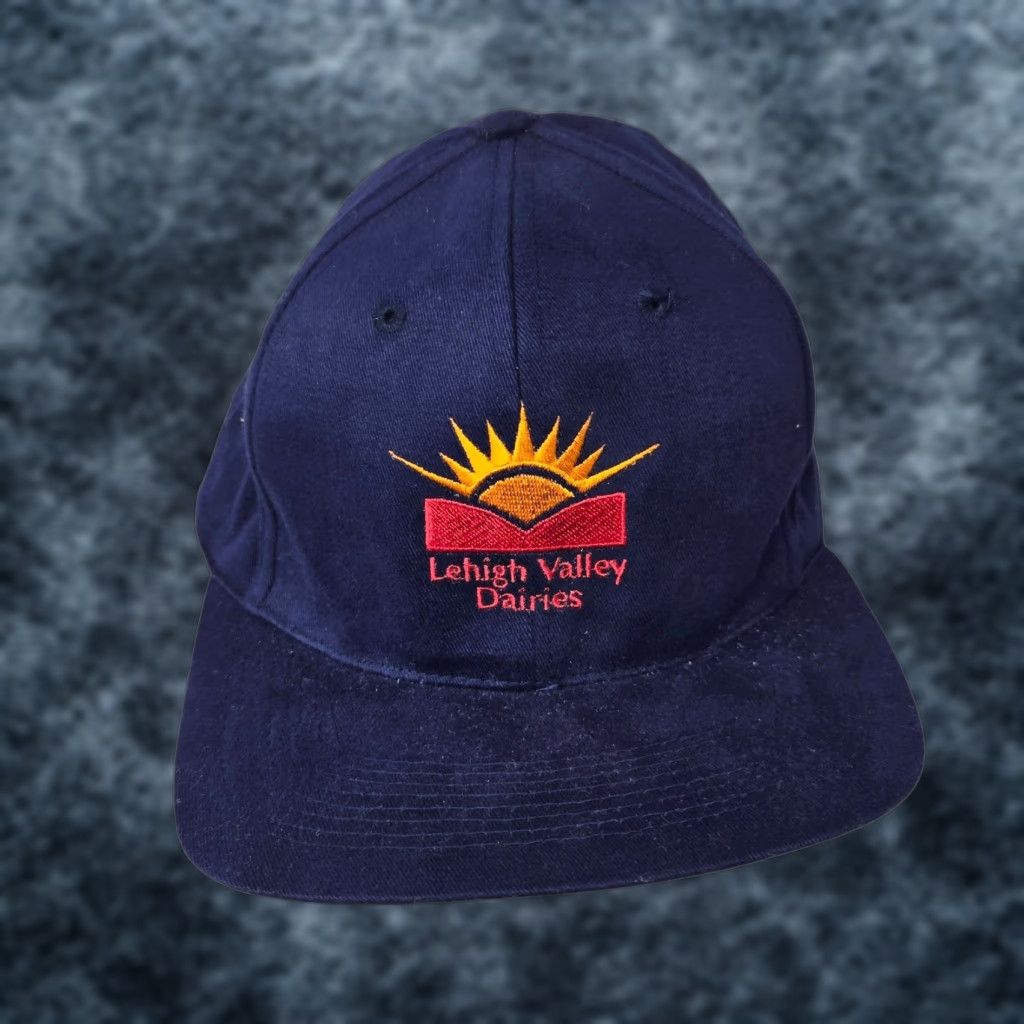 Vintage VINTAGE Lehigh Valley Dairy Trucker Hat Blue Embroidered Snapback Adjustable Trucker Hat 90s Mens One Size Blue Size ONE SIZE - 1 Thumbnail