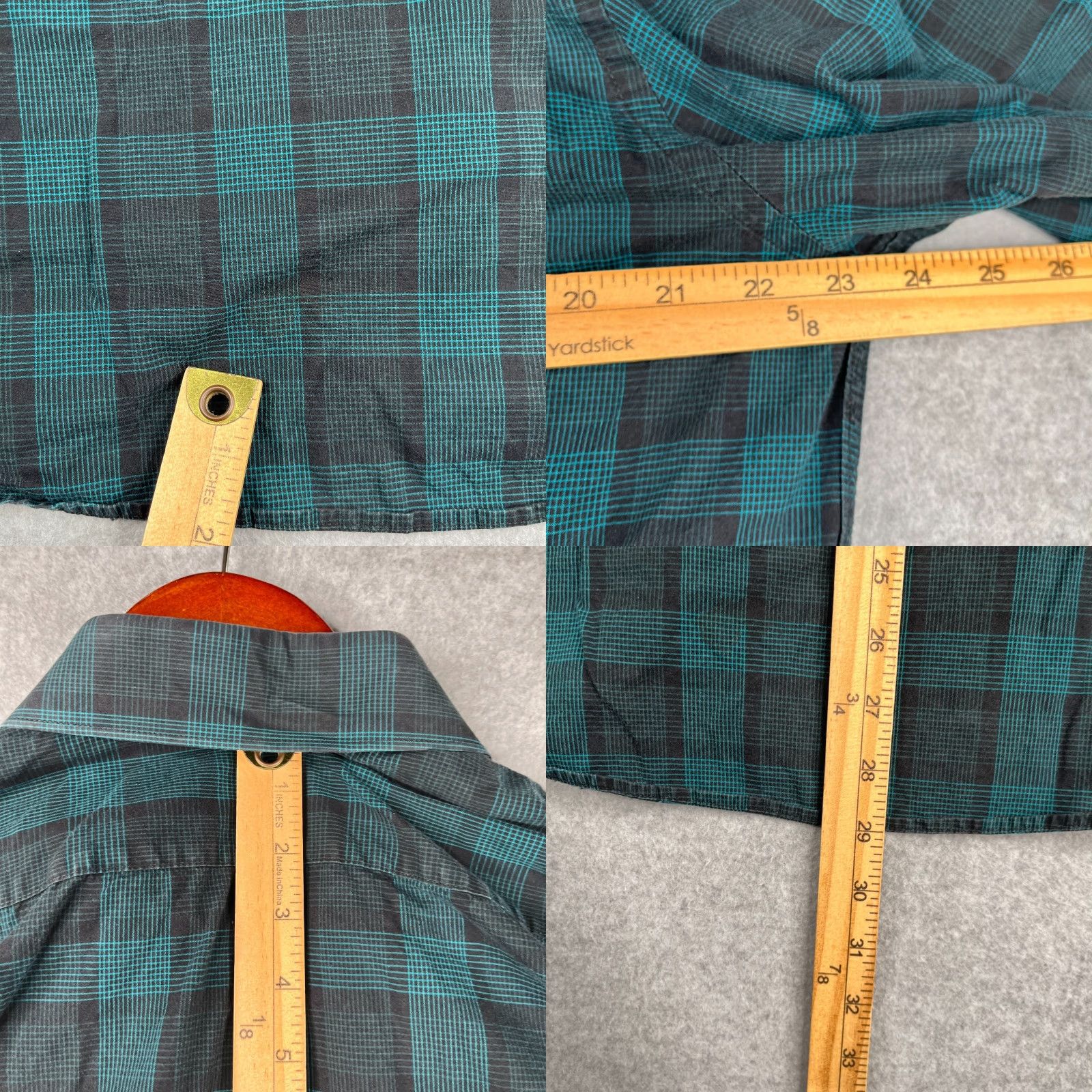 Express Express Shirt Large Green Plaid Casual Button Up Long Sleeve Mens Size US L / EU 52-54 / 3 - 8 Thumbnail