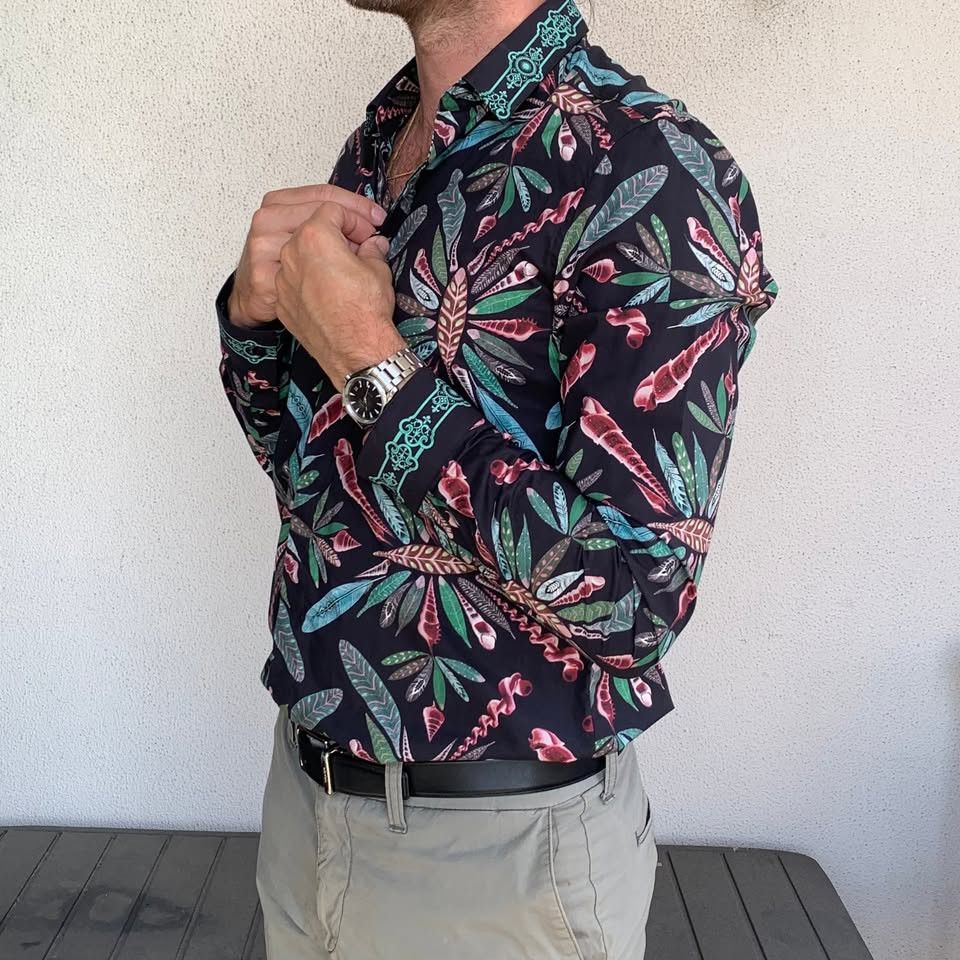 Versace Versace Black Pattern Dress Shirt Size US M / EU 48-50 / 2 - 1 Thumbnail