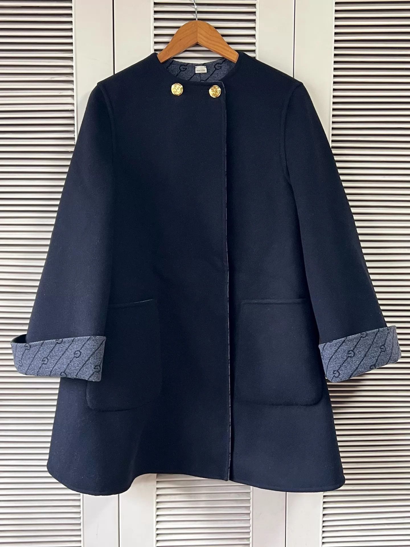 Gucci Gucci Women's Double Faced GG Print Wool Coat 40 IT Size S / US 4 / IT 40 - 1 Thumbnail