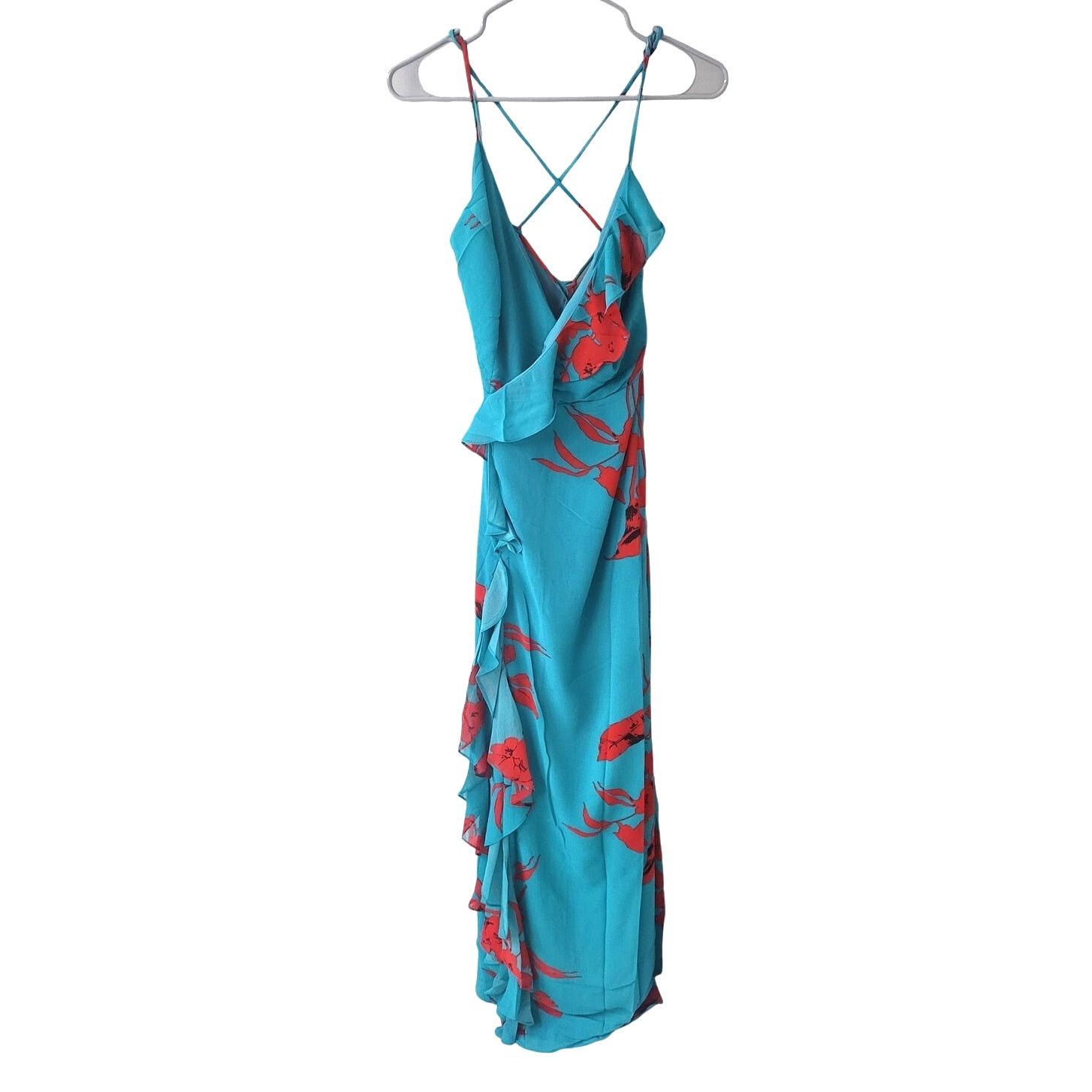 Other Fashion Nova Live for the Frill Maxi Dress in Teal/Combo -2X Size XXL / US 16-18 / IT 52-54 - 1 Thumbnail