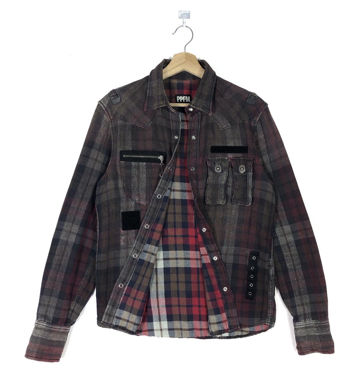 PPFM RARE🔥PPFM WESTERN PUNK CARGO BUTTON FLANNEL SHIRT JACKET Size US M / EU 48-50 / 2 - 1 Thumbnail