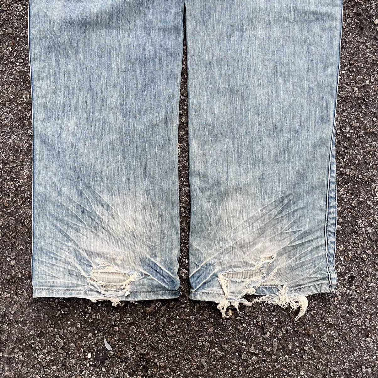 Marithe + Francois Girbaud Vintage Y2K Jeans MFG Distressed Washed Blue Loose Fit Denim Size US 36 / EU 52 - 12 Thumbnail