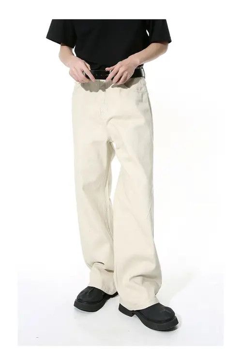 VIBE White Wide Leg Baggy Denim Jeans Size US 28 / EU 44 - 8 Thumbnail