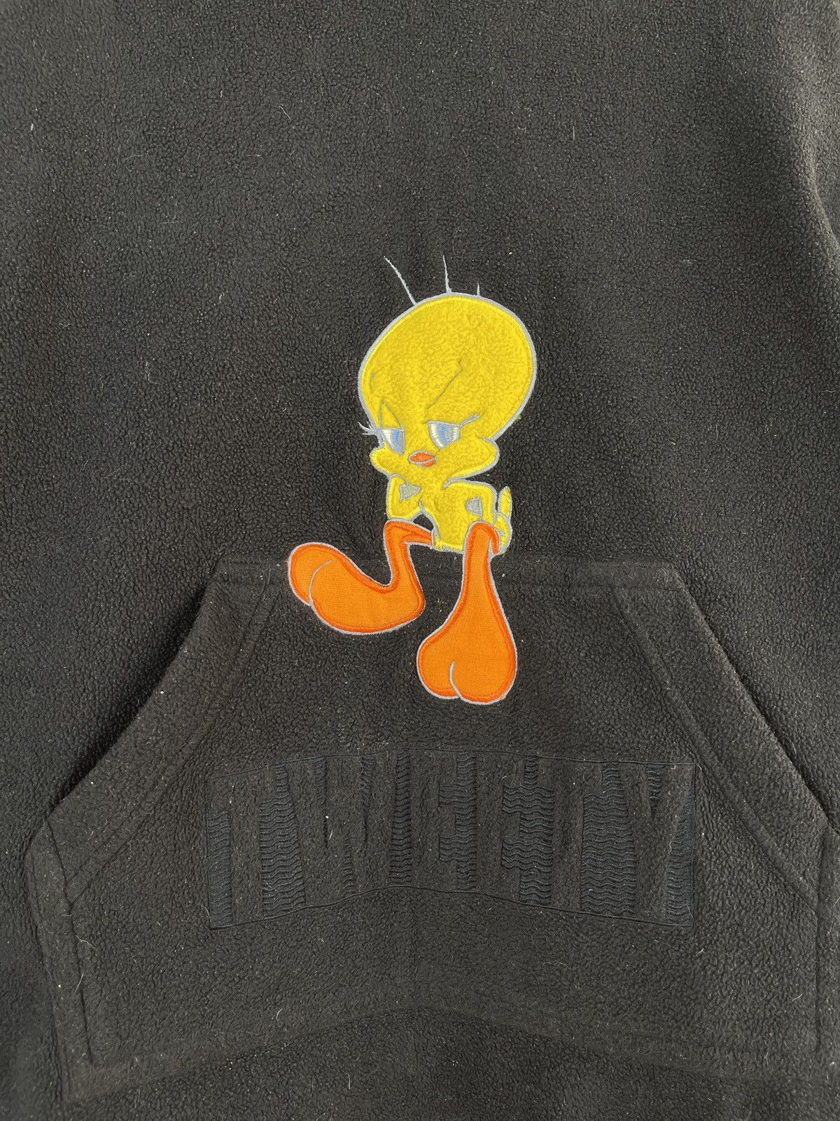 Cartoon Network × Vintage × Warner Bros Looney Tunes vintage 1996 Tweety black fleece hoodie Size US S / EU 44-46 / 1 - 4 Thumbnail