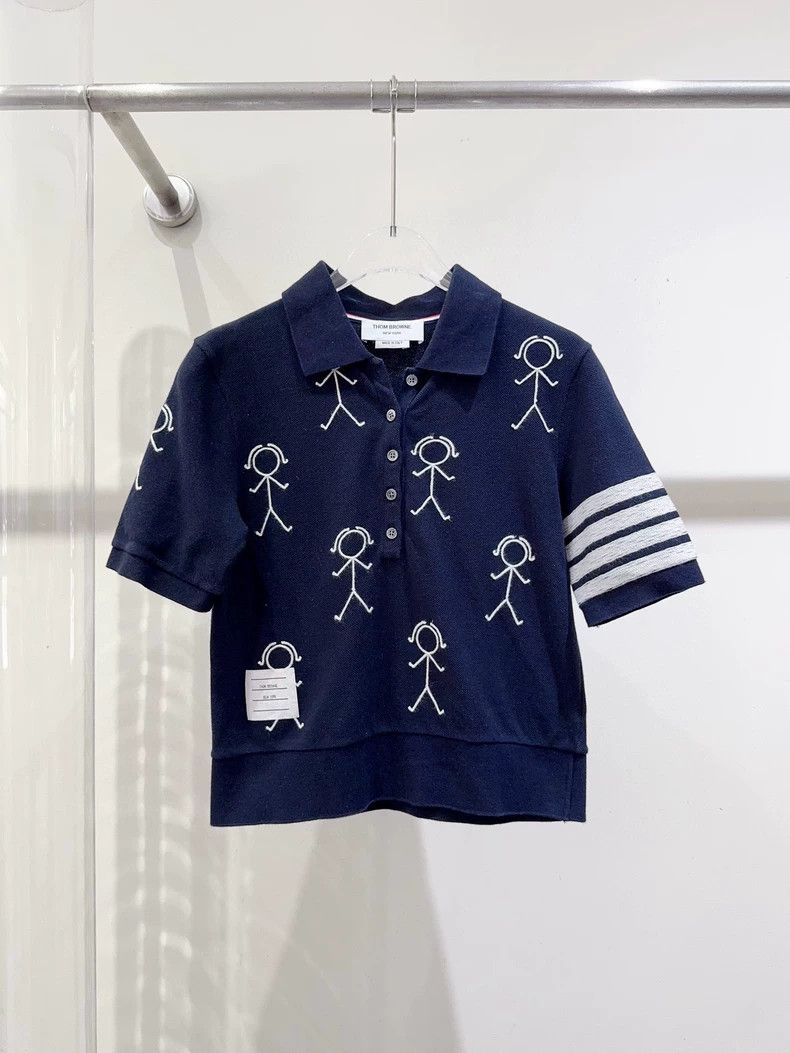 Thom Browne Thom Browne Deep blue wintress polo shirt Size XS / US 0-2 / IT 36-38 - 1 Thumbnail