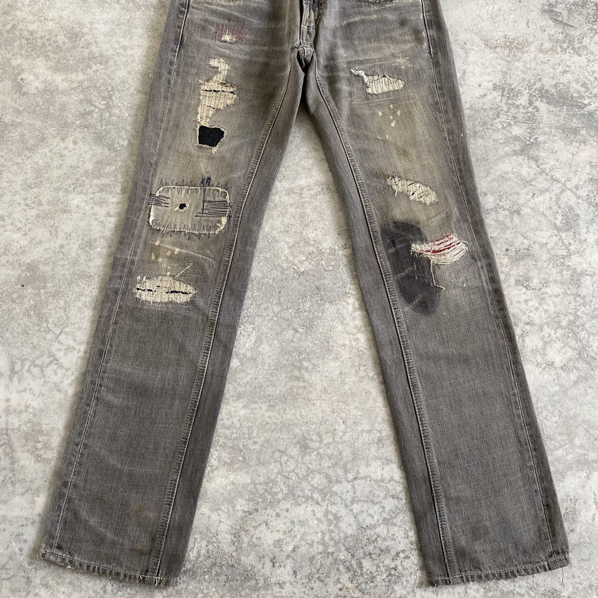 Japanese Brand Vintage Vibgyor Ash Grey Reworked Repaired Jeans Size US 28 / EU 44 - 2 Thumbnail