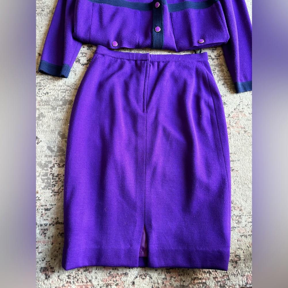 Designer Vintage Tricoville Two-Piece Skirt Set Size 36" / US 14 / IT 50 - 3 Thumbnail