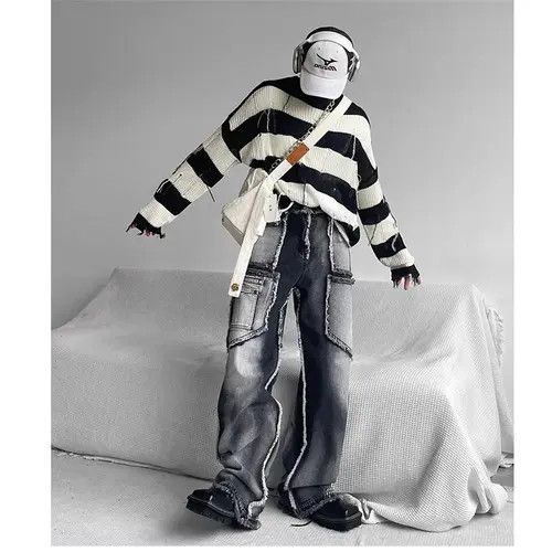 Japanese Brand × Vintage Men's Gothic Baggy Jeans Size US 32 / EU 48 - 3 Thumbnail