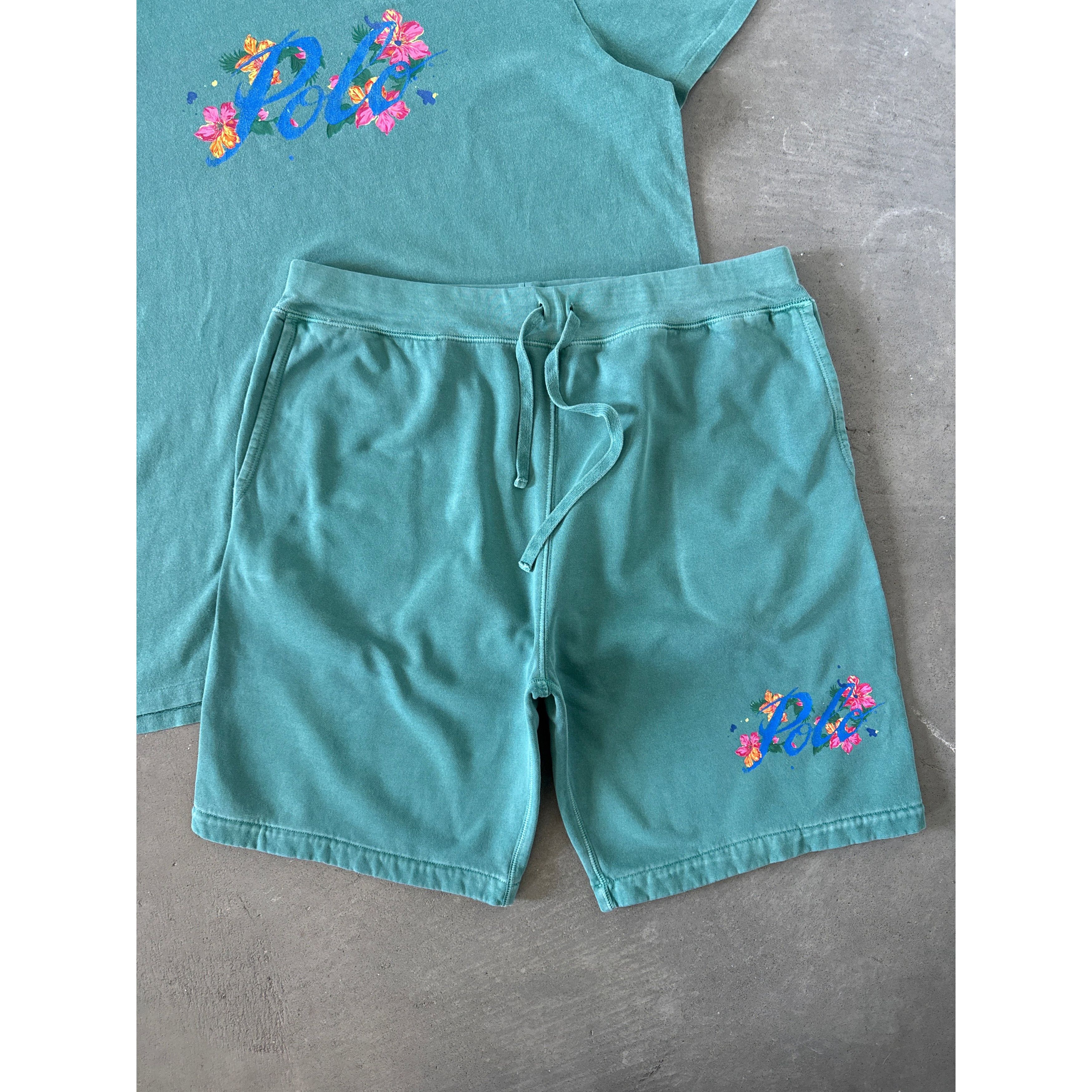 Polo Ralph Lauren Polo Ralph Lauren Tropical Floral Tee Sweat Shorts Set Size US XXL / EU 58 / 5 - 5 Thumbnail