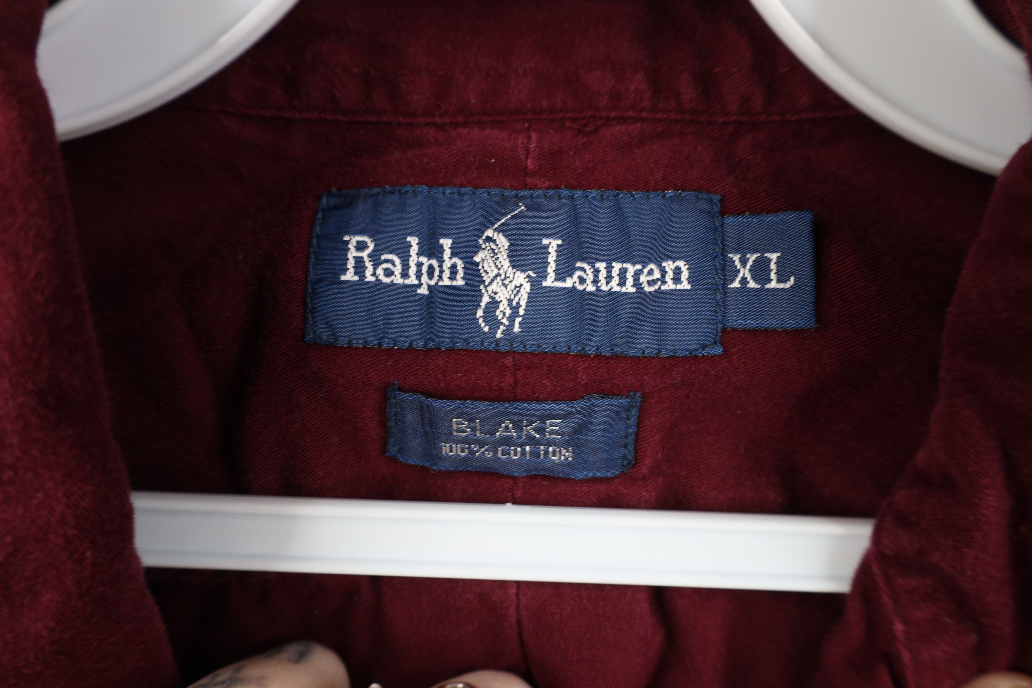 Polo Ralph Lauren Vintage 90s Ralph Lauren Collared Button Down Shirt Burgundy Size US XL / EU 56 / 4 - 7 Thumbnail