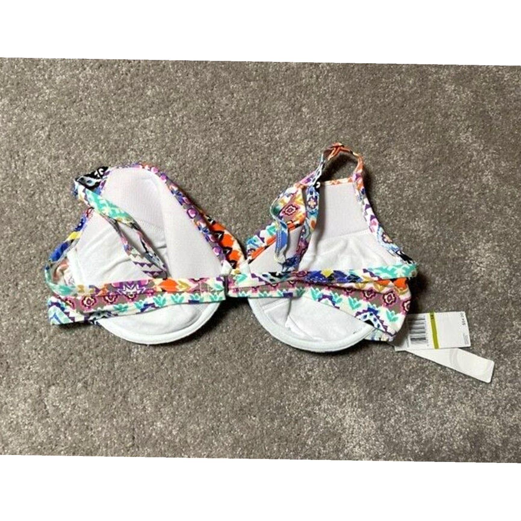 Vintage Hippie Chic Bikini Top 14 Padded Underwire Retro Y2K Boho Tribal Resort Swim Size XL / US 12-14 / IT 48-50 - 2 Thumbnail