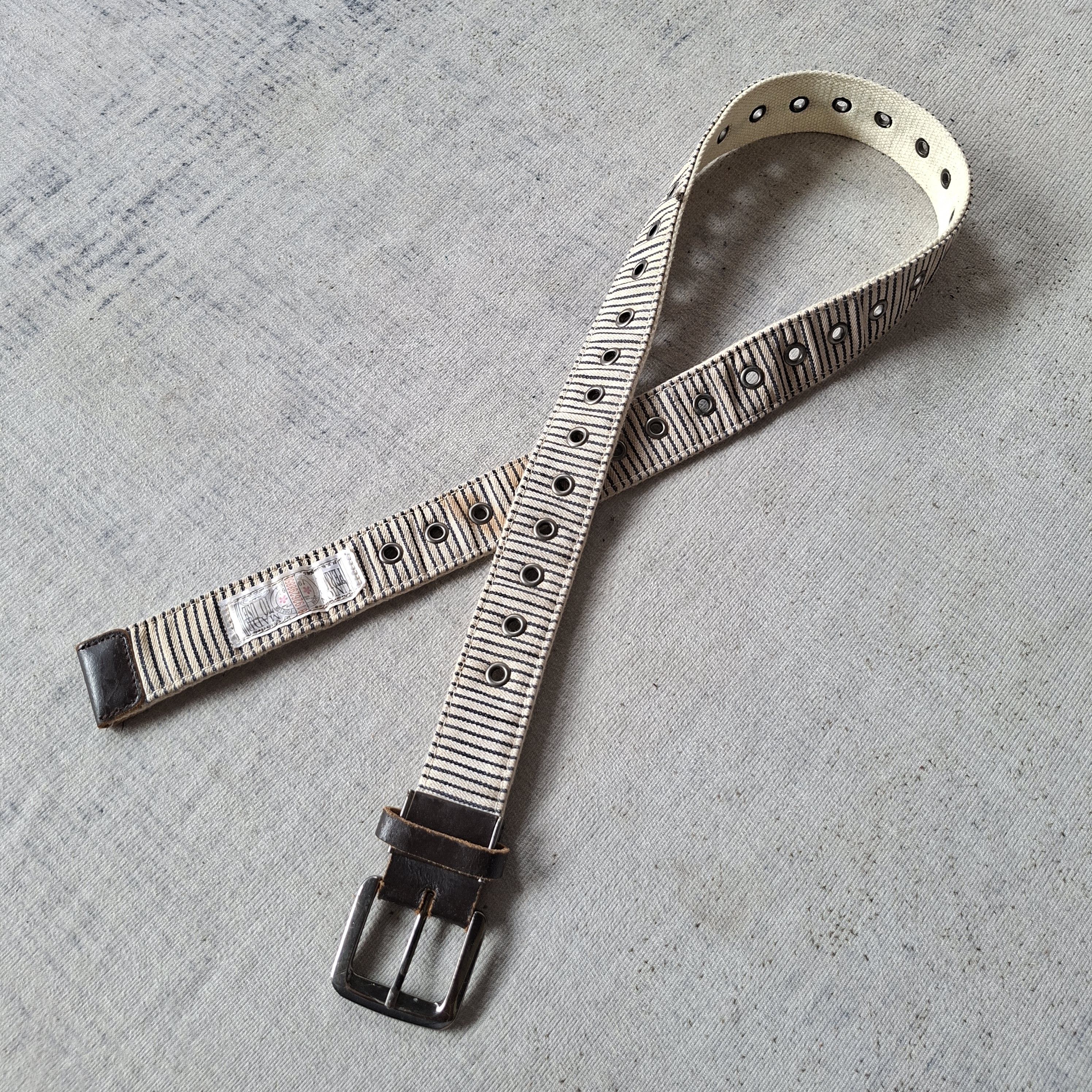 Porter 💥 HT.works union made stripes hole ring canvas belt Size ONE SIZE - 10 Thumbnail