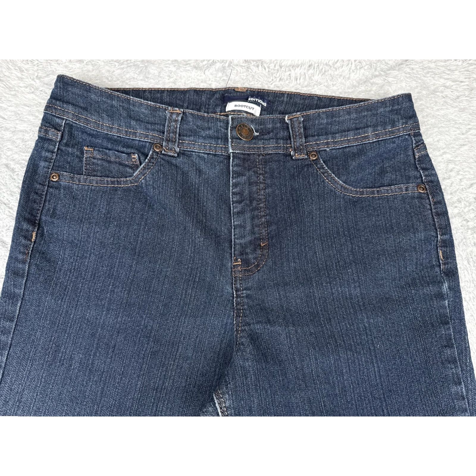 Basic Editions Basic Editions Jeans Women 10 Short Blue Bootcut High Stretch Denim Casual Bootscut? Size 32" / US 10 / IT 46 - 4 Thumbnail