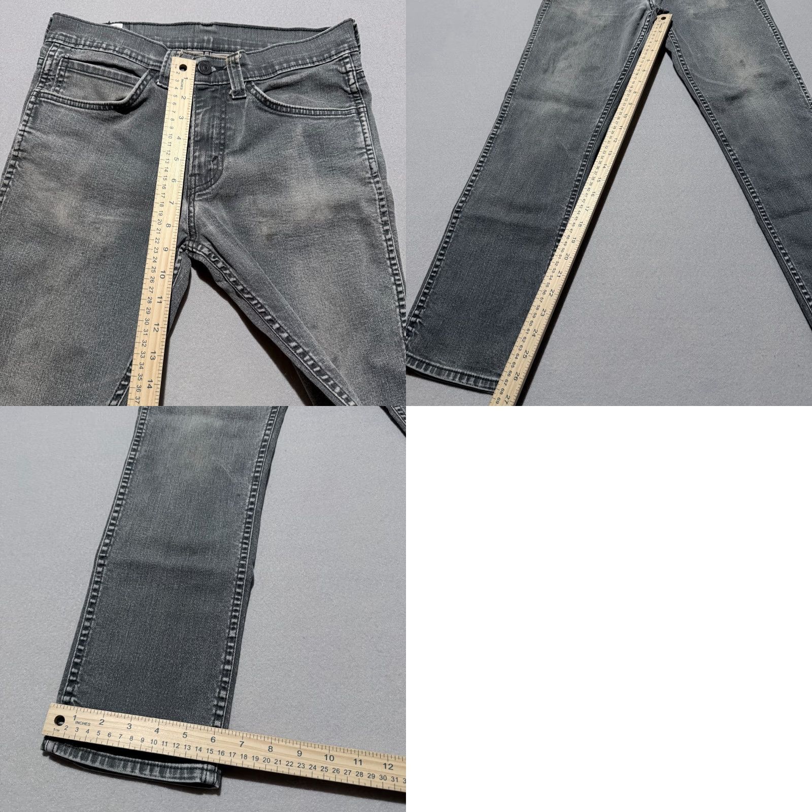 Levi's Levi's 511 Straight Jeans Men Gray Denim Low Rise Zip Fly Slim Fit - 31X30 Size US 31 - 9 Thumbnail