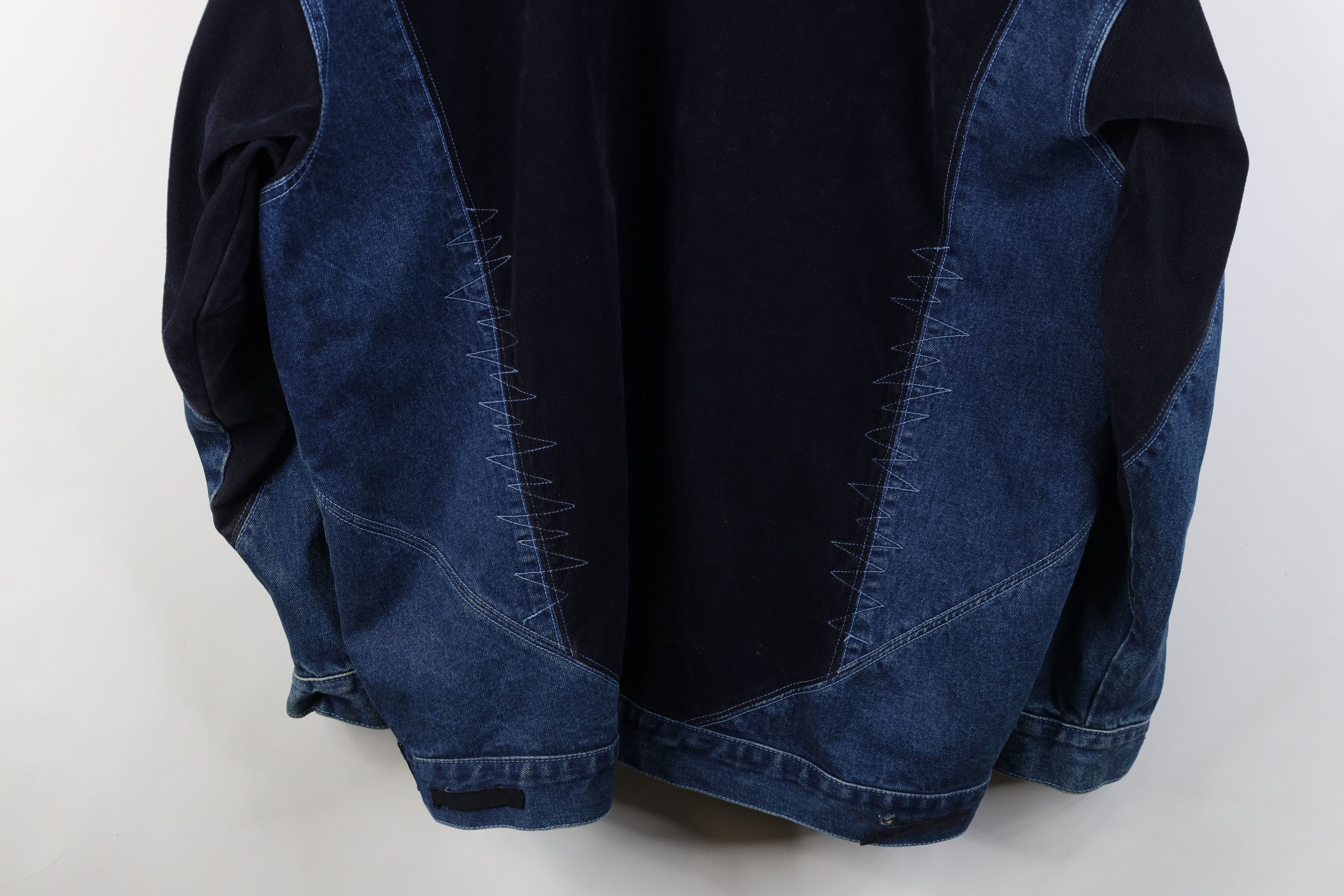 Vintage Vintage 90s Y2K Streetwear Block Baggy Denim Trucker Jacket Size US XXL / EU 58 / 5 - 17 Thumbnail