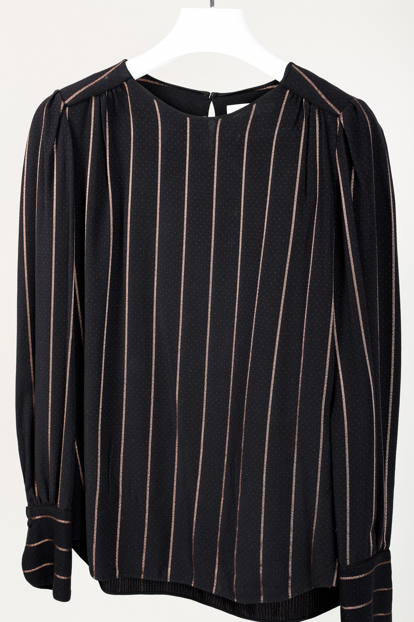 Chloe Chloe PF/17 Microdots & Stripes Viscose Long-Sleeve Blouse Size L / US 10 / IT 46 - 3 Thumbnail