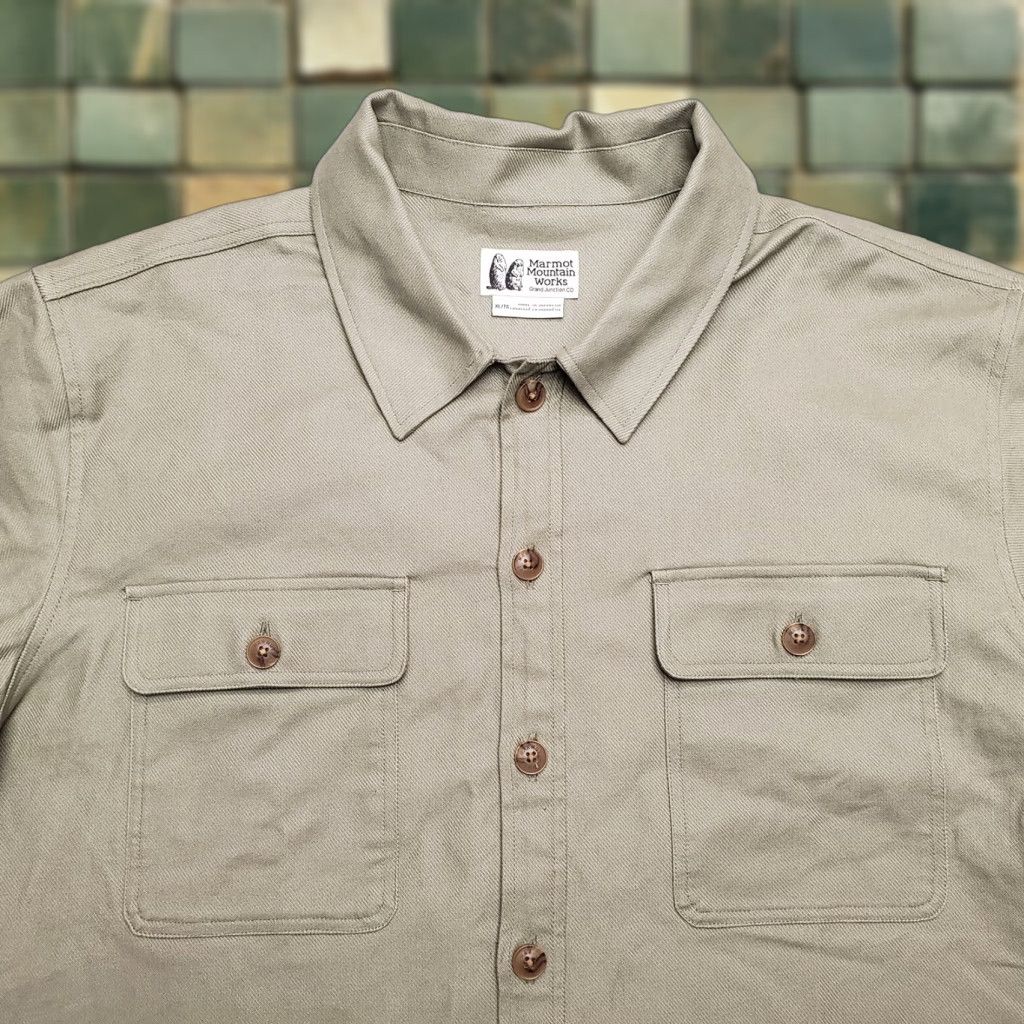 Marmot VINTAGE Marmot Mountain Shirt Mens XL Green Button Twill Overshirt Shacket, Outdoor, Casual, Button-Up, Cotton, Long Sleeve Size US XL / EU 56 / 4 - 1 Thumbnail