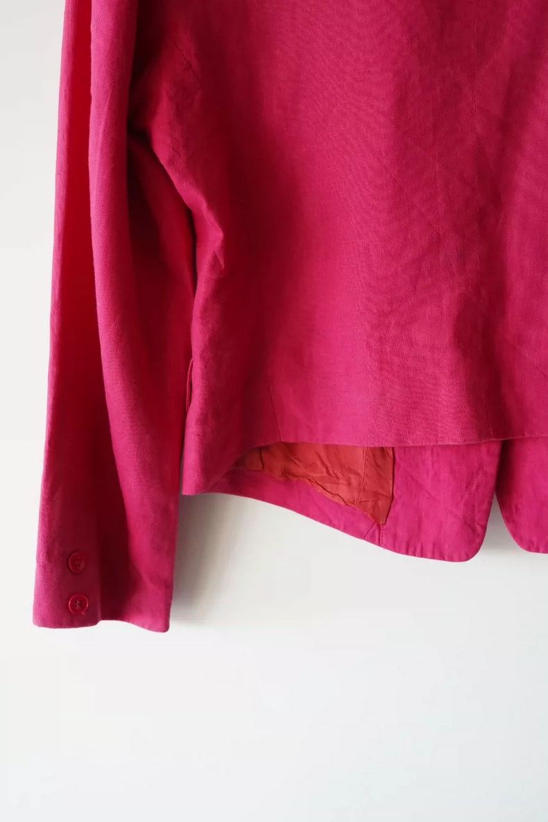 Kenzo KENZO Round collar rose red orange linen suit of the 1980s Size XS / US 0-2 / IT 36-38 - 6 Thumbnail