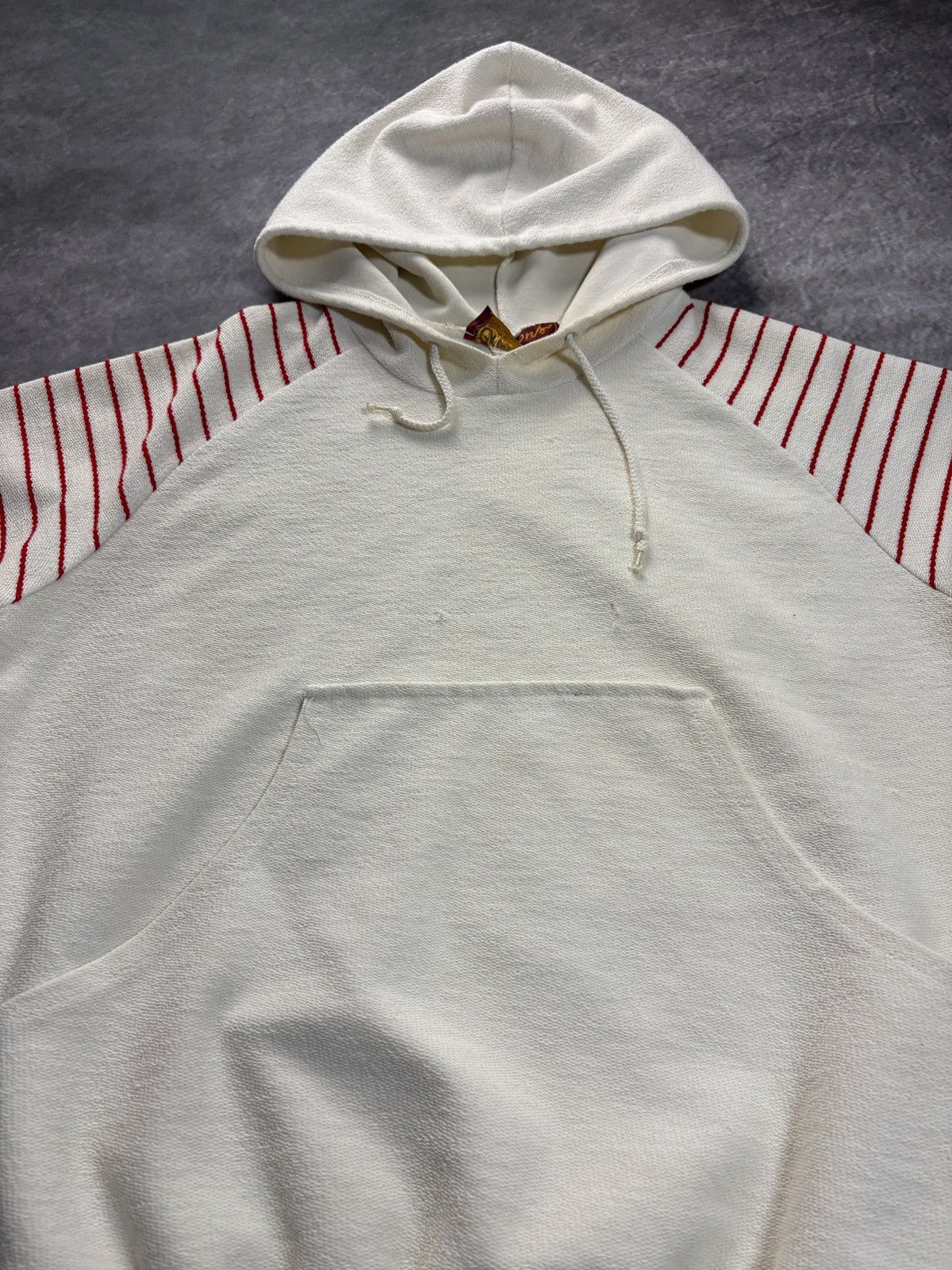 Vintage Vintage Sweatshirt Raglan Hoodie Pullover 70s Crayons Stripe Size US S / EU 44-46 / 1 - 6 Thumbnail