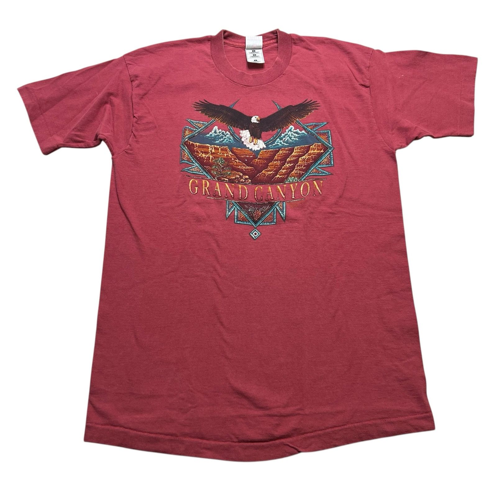 Fruit Of The Loom Vintage 90s Yellowstone Destination Eagle Graphic Tee Sz M Size US M / EU 48-50 / 2 - 1 Thumbnail