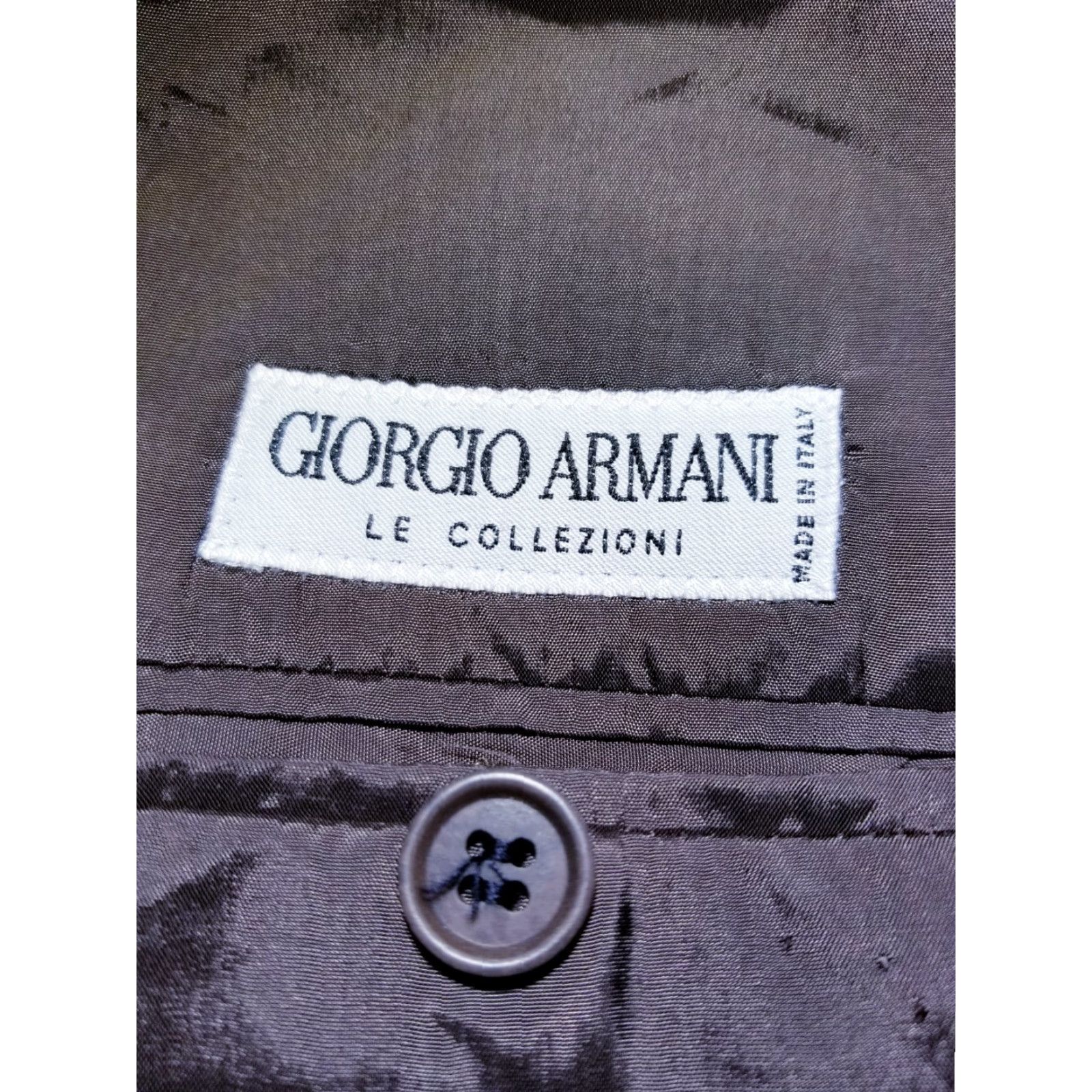 Armani VINTAGE Armani Collezioni Brown/Blue Wool Tweed Check Plaid Blazer Sport Coat Jacket Men 42 Slim Notch Lapel Three-Button Size 42R - 6 Thumbnail