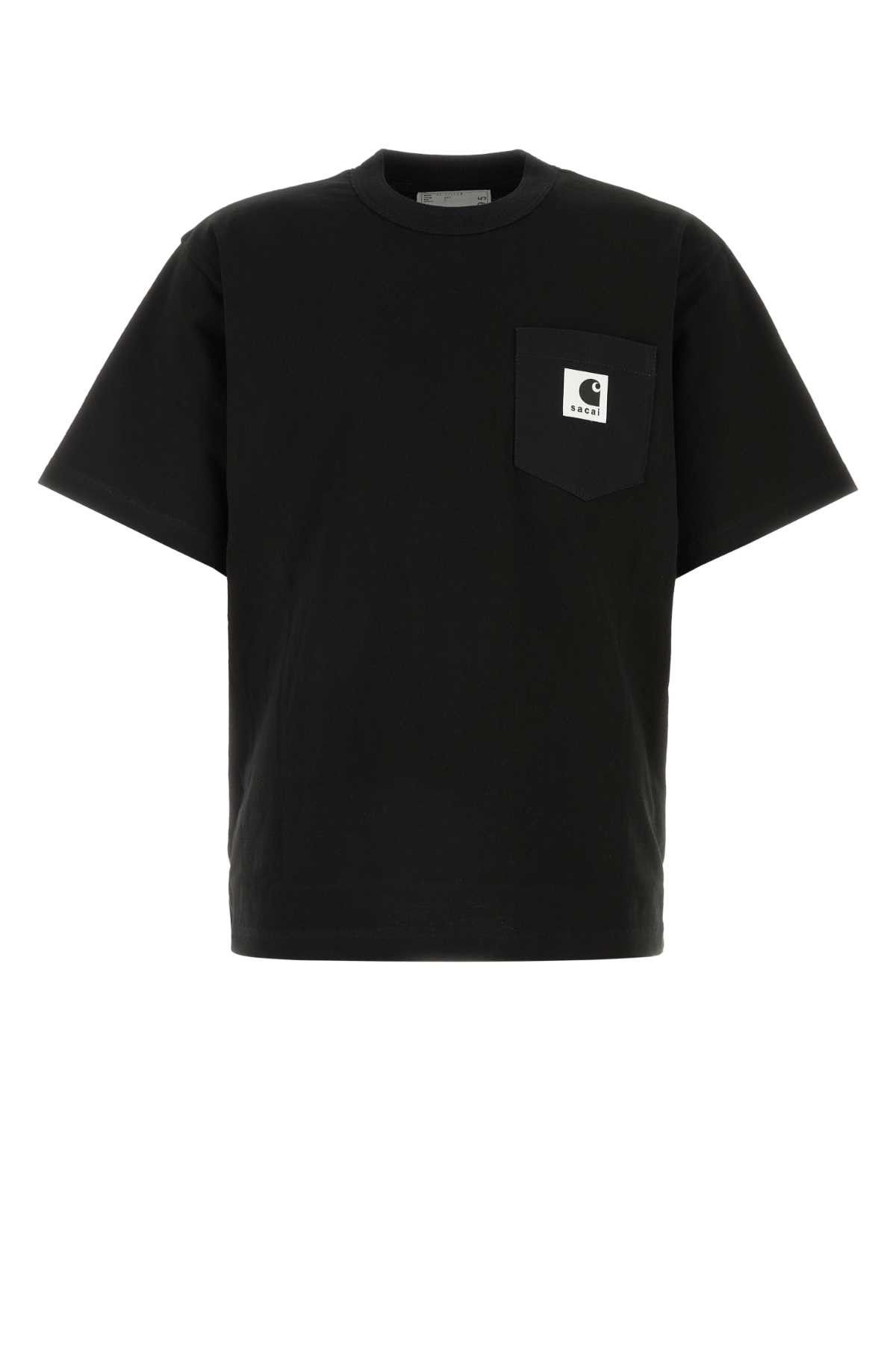 Sacai Black Cotton Sacai X Carhartt Wip T-Shirt Size US L / EU 52-54 / 3 - 1 Thumbnail