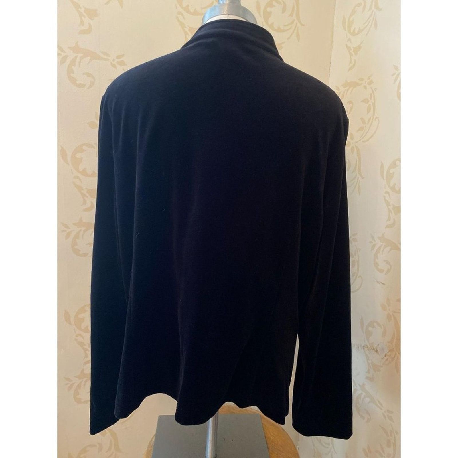 St. John St. John Sport Black Velour Jacket Ladies XL Size XL / US 12-14 / IT 48-50 - 4 Thumbnail