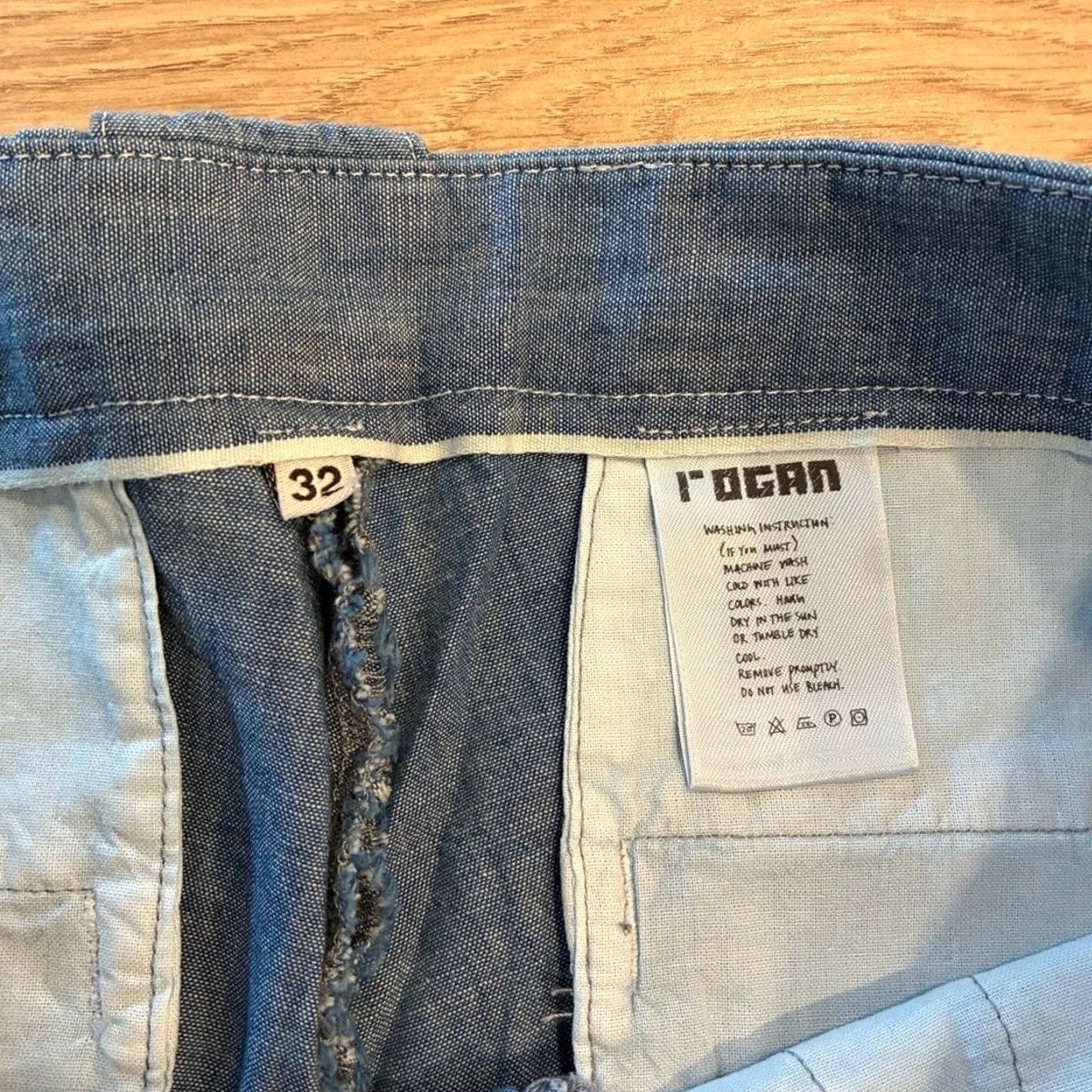Vintage Rogan Chambray Button Fly 100% Cotton Pant Shirt? Size US 32 / EU 48 - 6 Thumbnail