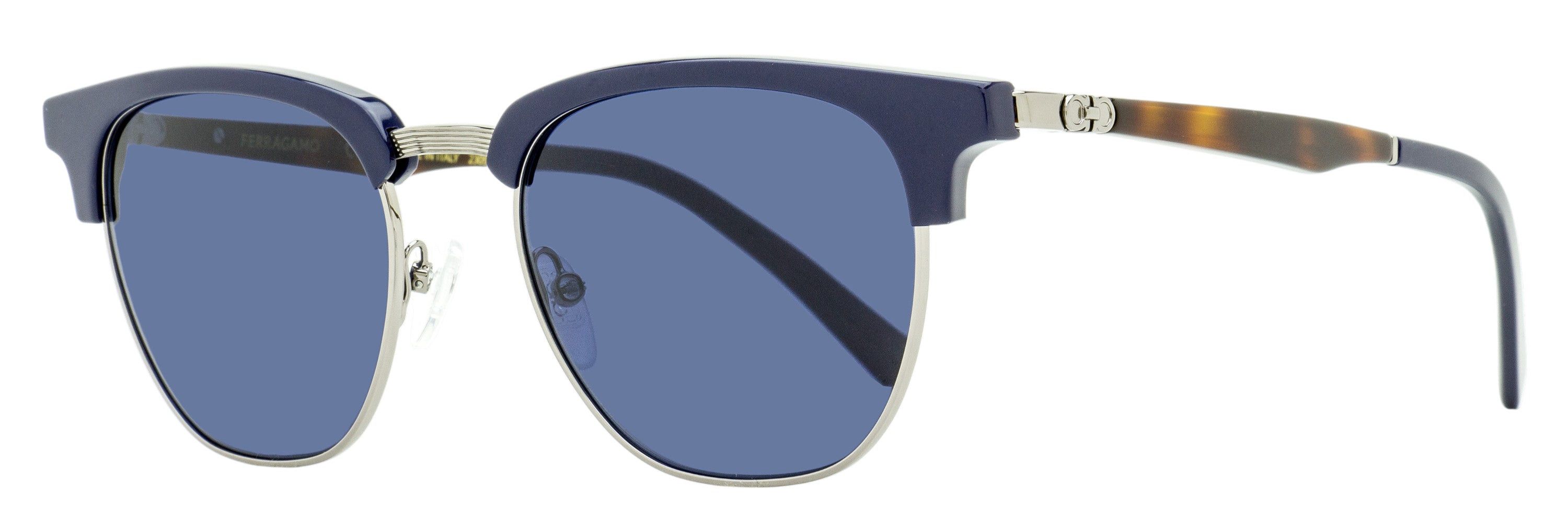 Salvatore Ferragamo SF307S Sunglasses Blue Navy Metal Oval Salvatore Ferragamo Blue Sunglasses for Men for sale | eBay main image 3