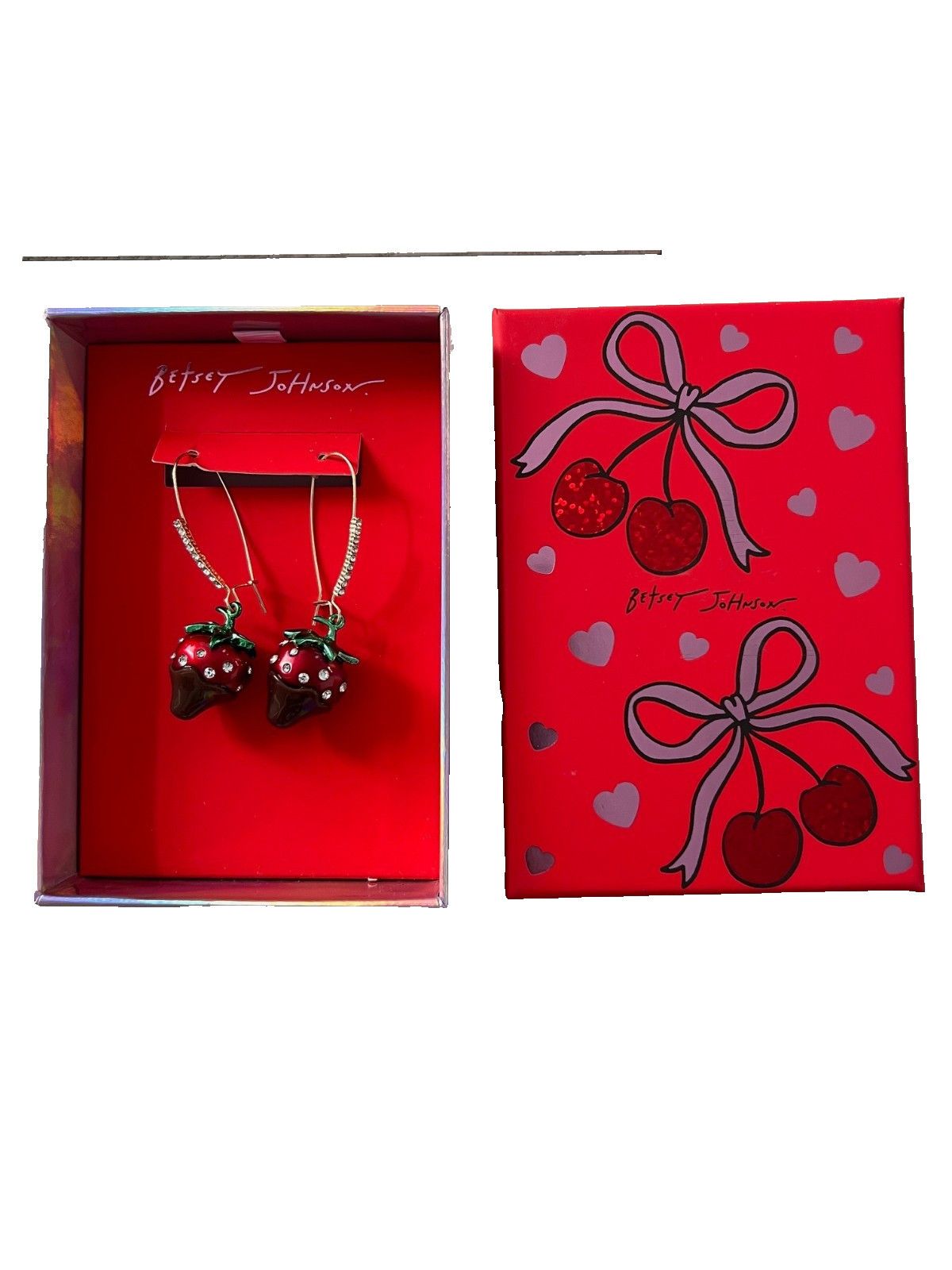 Betsey Johnson Betsey Johnson Love Spell Chocolate Strawberry Earrings Size ONE SIZE - 3 Thumbnail