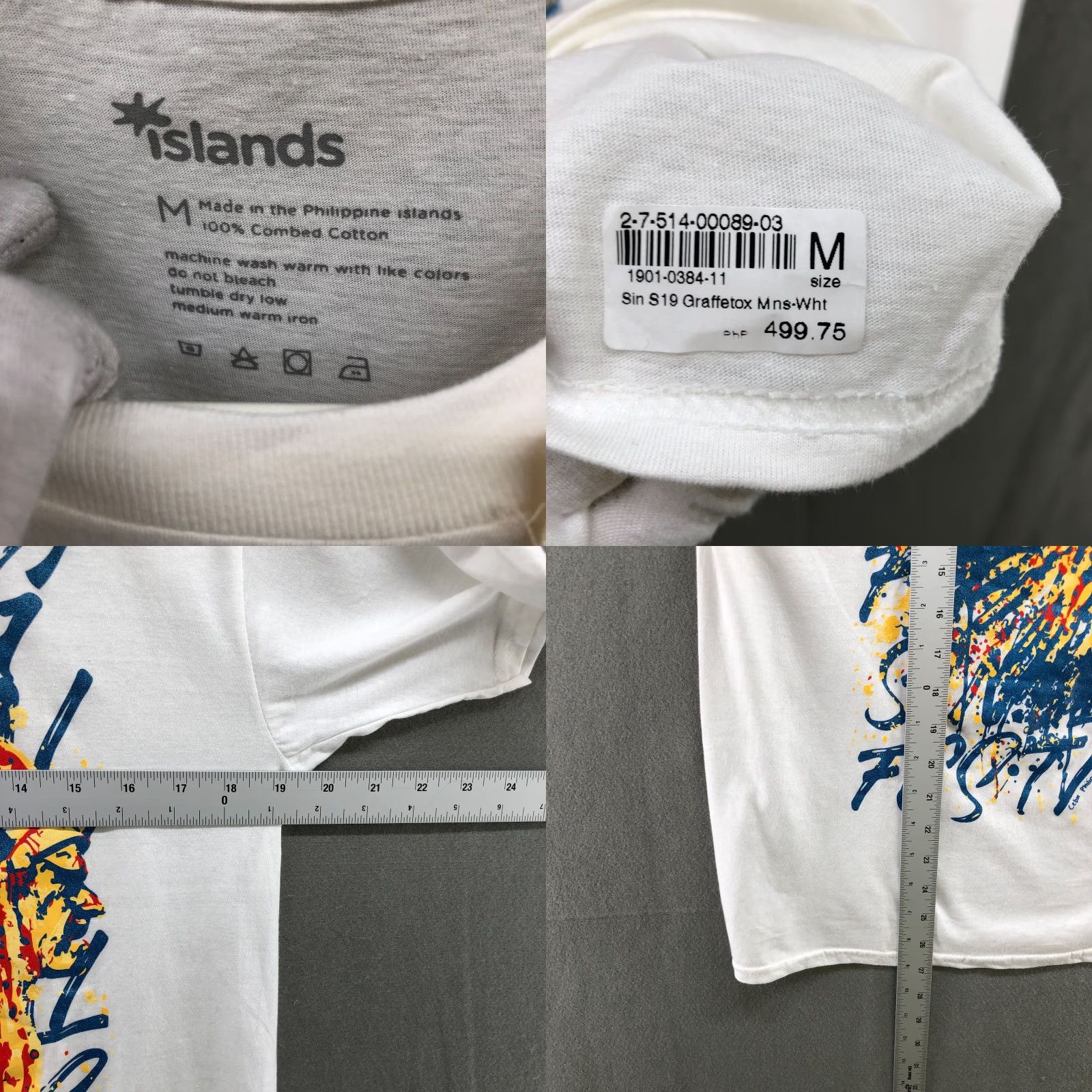 Vintage Islands Sinulog Festival Philippines Graphic T Shirt Unisex Medium M Mens White Cotton Crew Neck Short Sleeve NWT Size US M / EU 48-50 / 2 - 8 Thumbnail