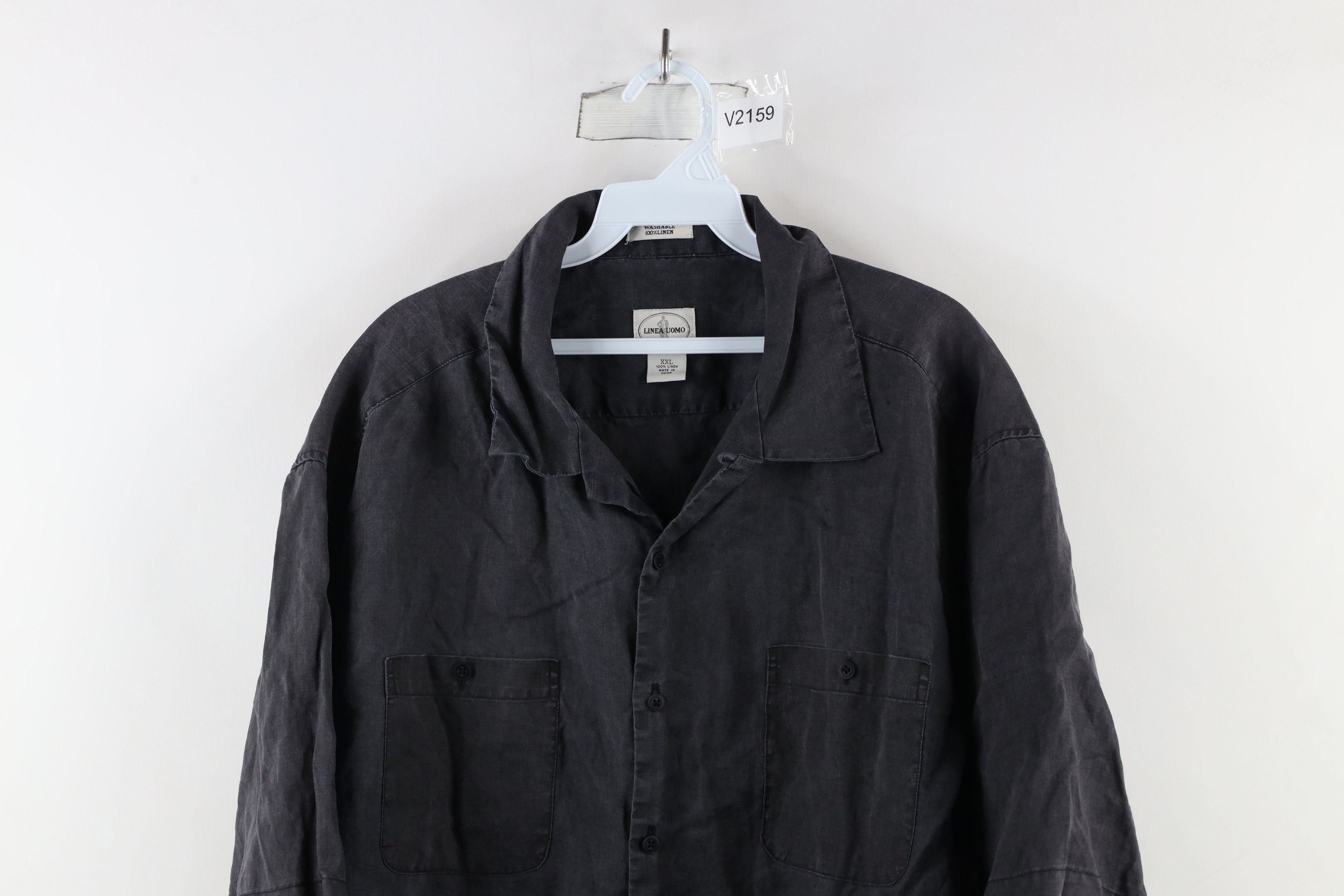 Vintage Vintage 90s Streetwear Looped Collar Button Shirt Black Size US XXL / EU 58 / 5 - 2 Thumbnail