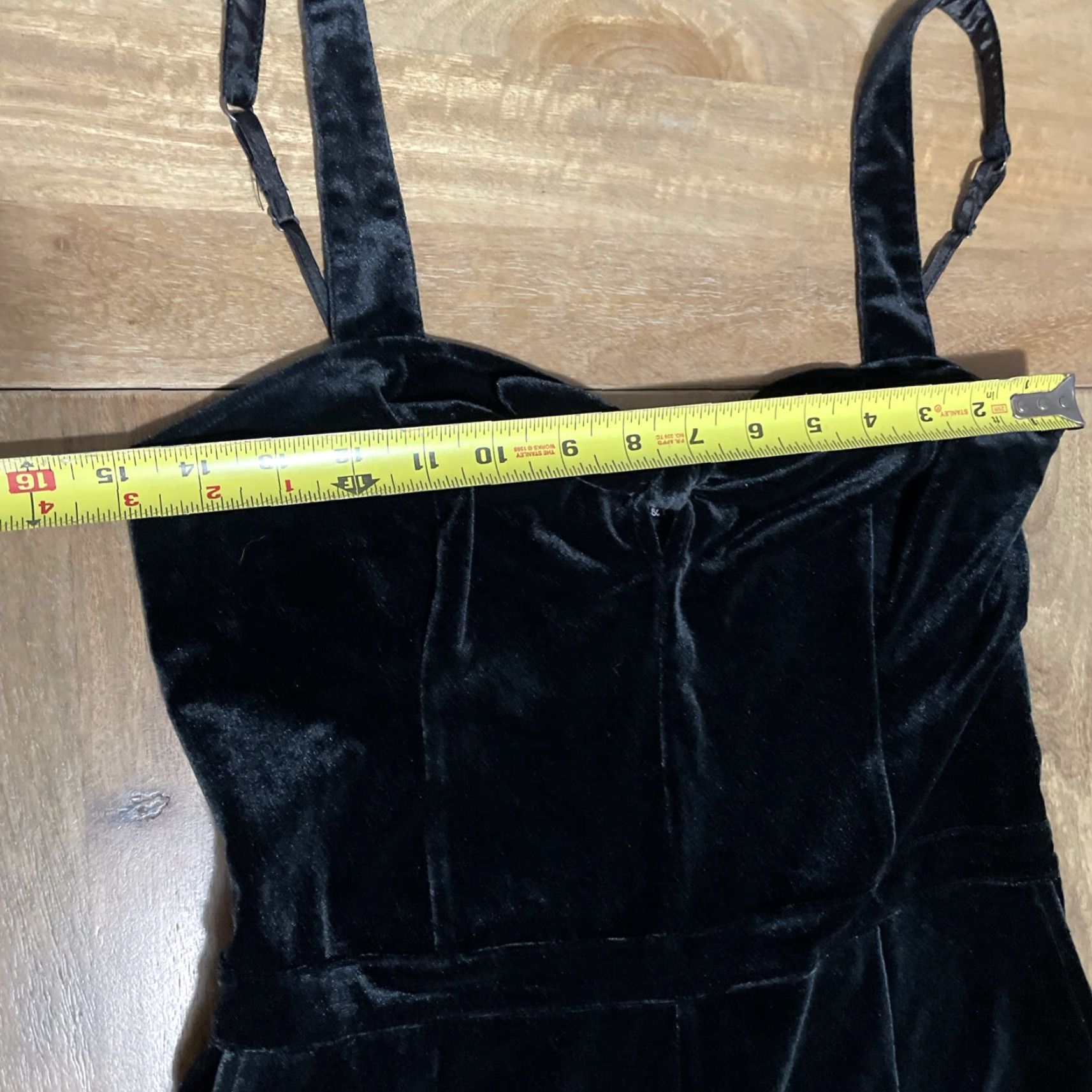 Abercrombie & Fitch Abercrombie & Fitch Black Velvet Wide Leg Jumpsuit Womens M Sleeveless Bow Size 32" / US 10 / IT 46 - 6 Thumbnail